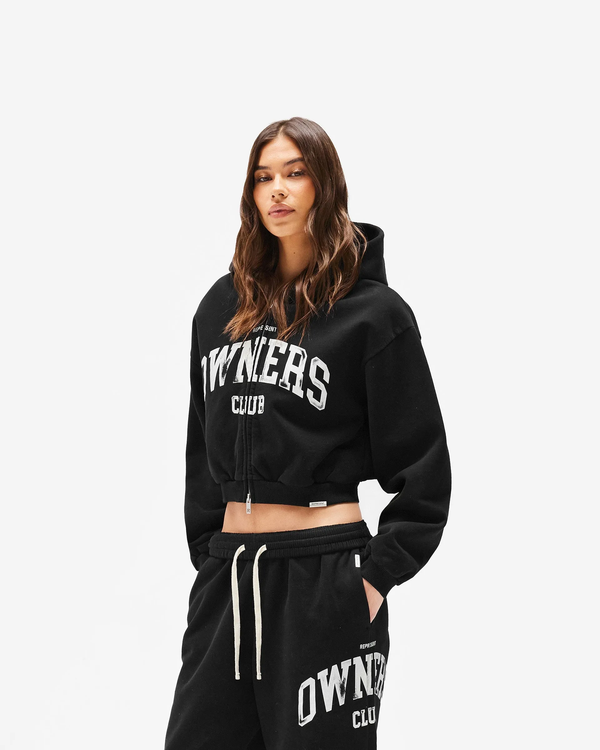 Represent Owners Club Zip Through Hoodie - Jet Black sold by Represent product image thumbnail 4