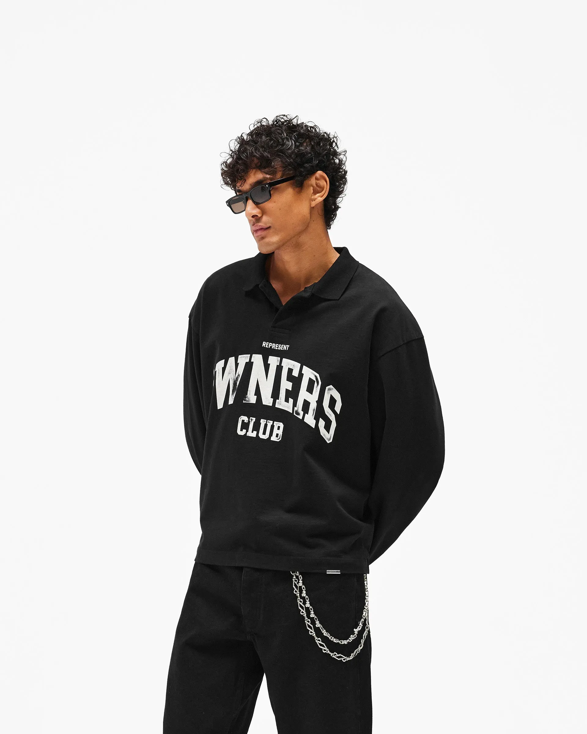 Represent Owners Club Rugby Polo - Jet Black sold by Represent product image thumbnail 4