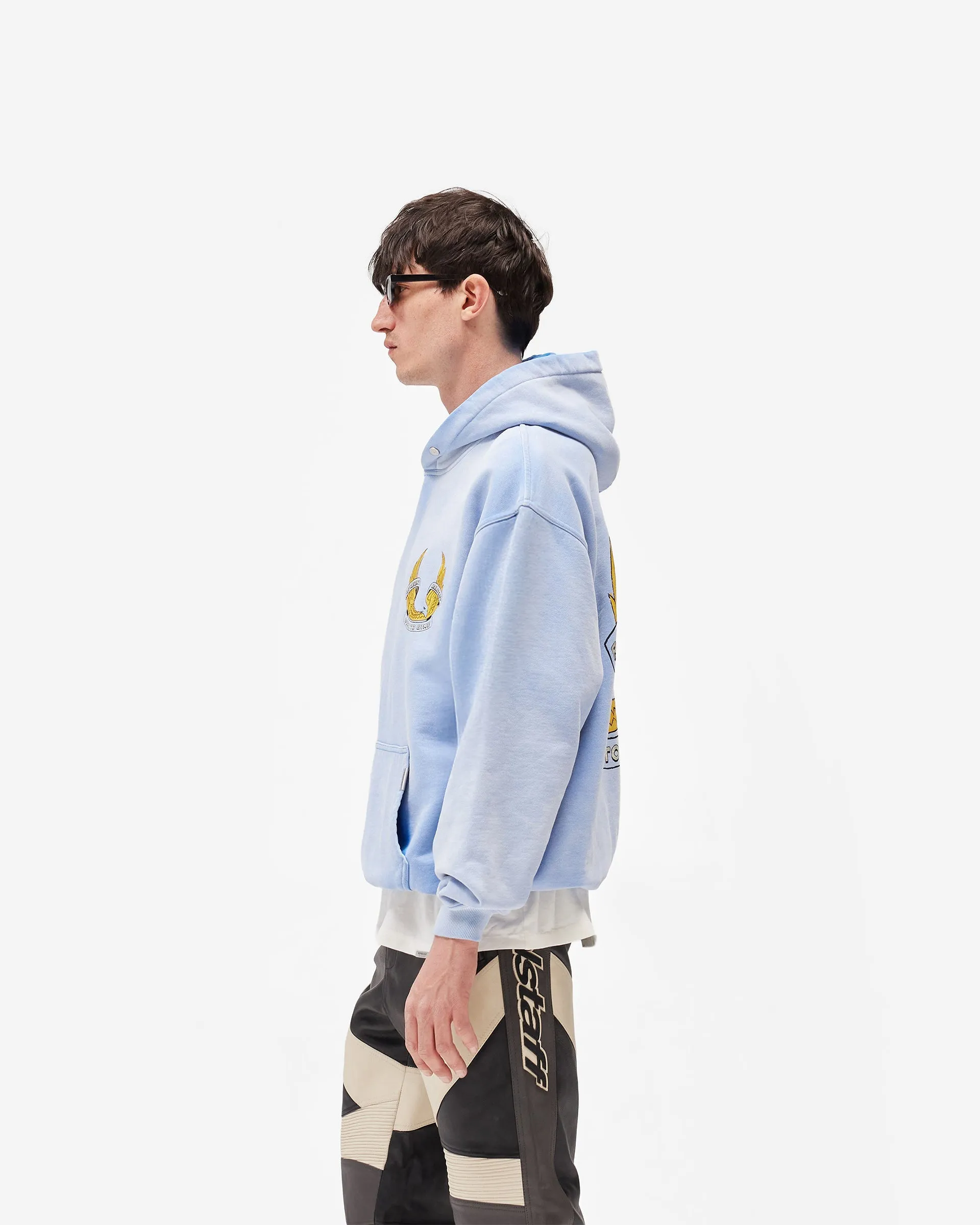 Represent X Belstaff Born To Bike Hoodie - Mid Blue sold by Represent product image thumbnail 5