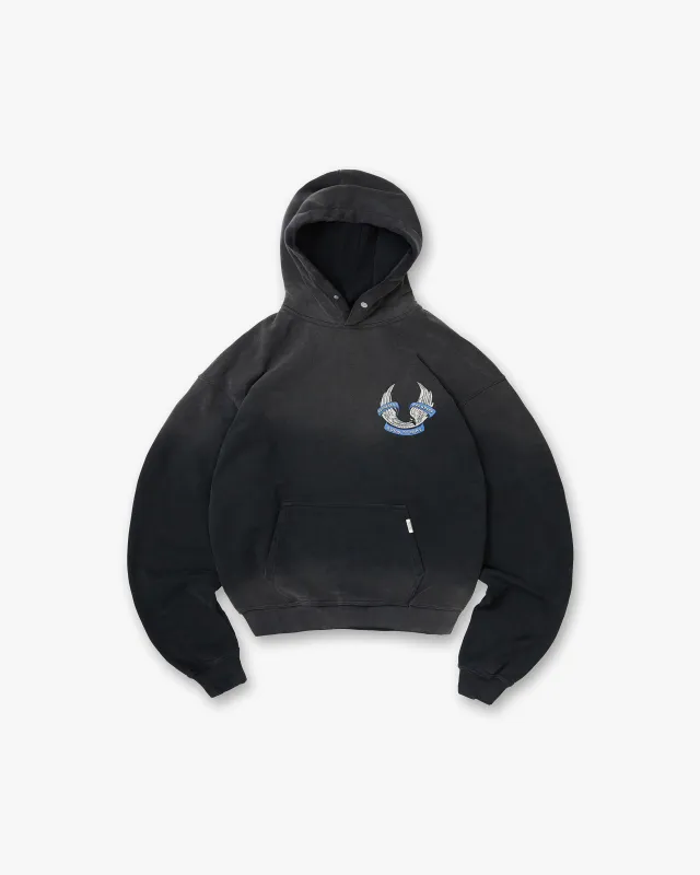 Represent X Belstaff Born To Bike Hoodie - Aged Black made by Represent