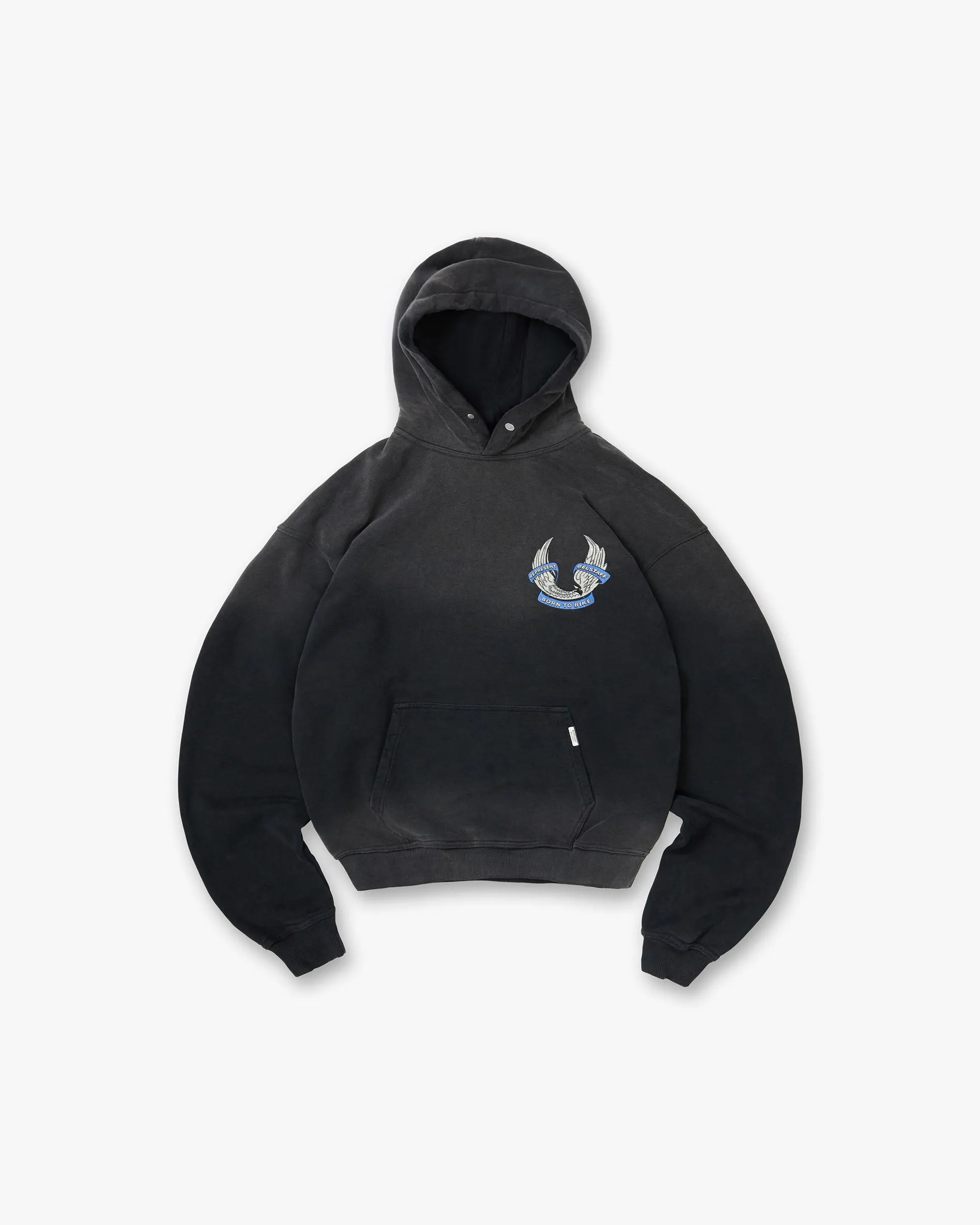 Represent X Belstaff Born To Bike Hoodie - Aged Black sold by Represent