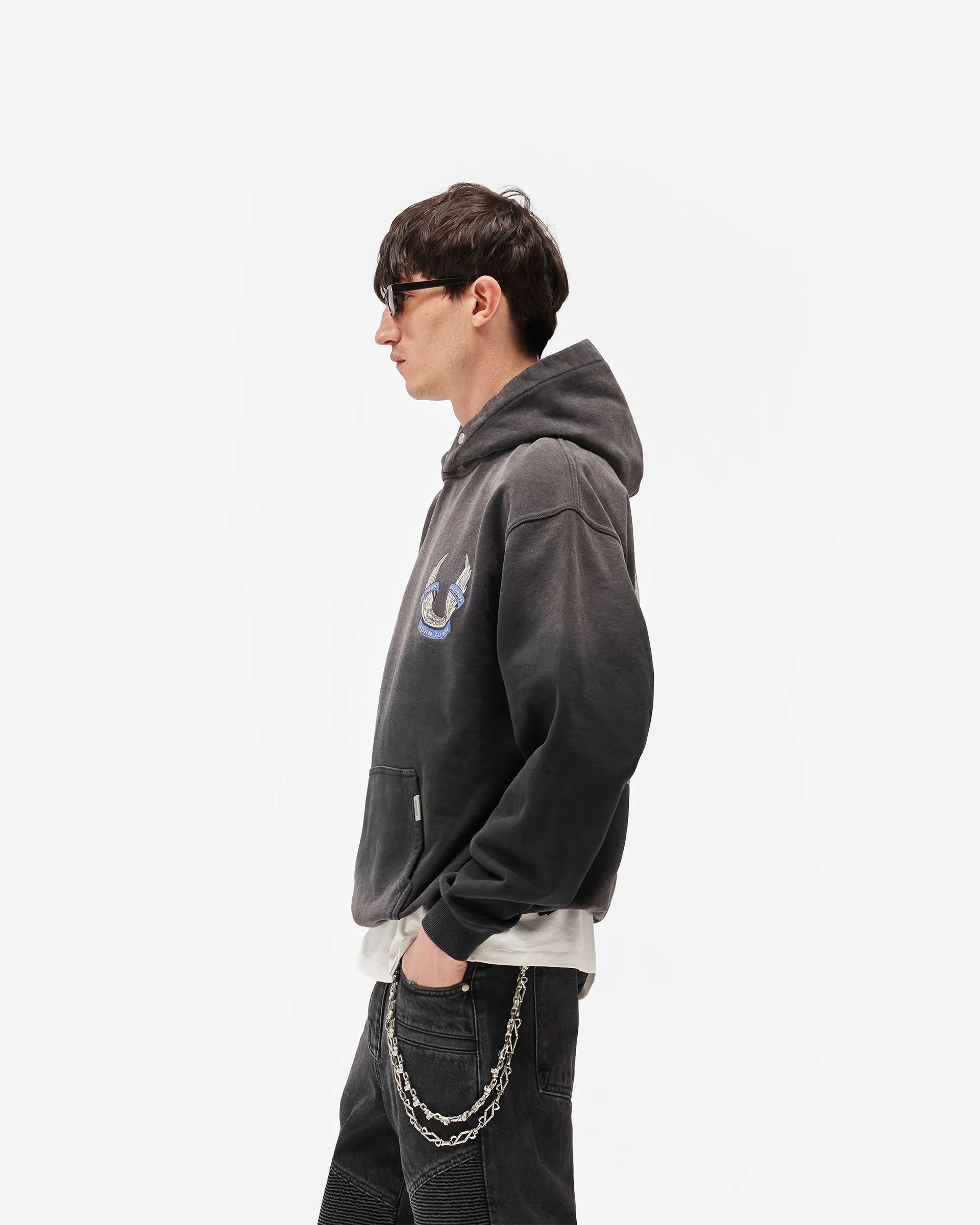 Represent X Belstaff Born To Bike Hoodie - Aged Black sold by Represent product image thumbnail 5