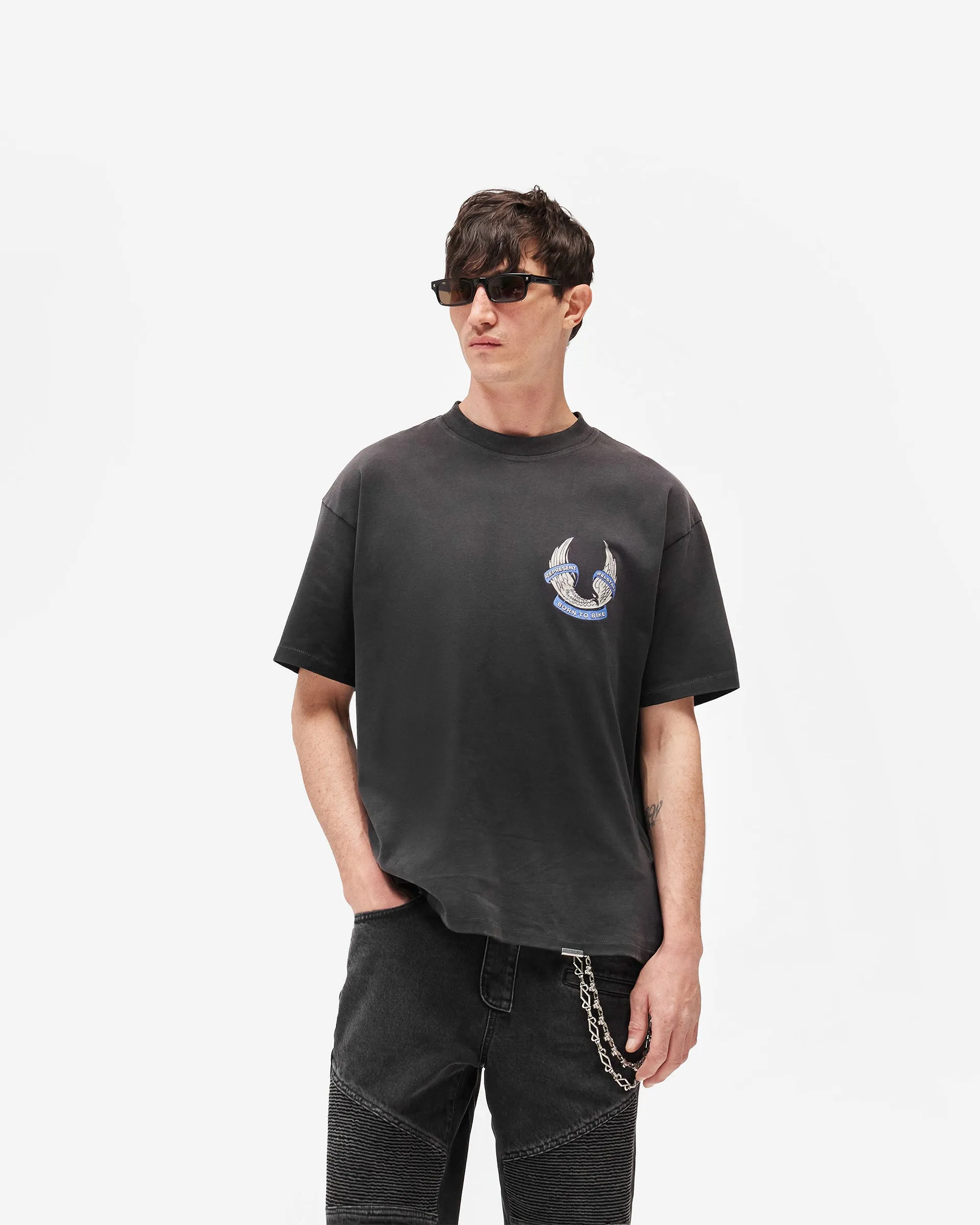 Represent X Belstaff Born To Bike T-Shirt - Aged Black sold by Represent product image thumbnail 5