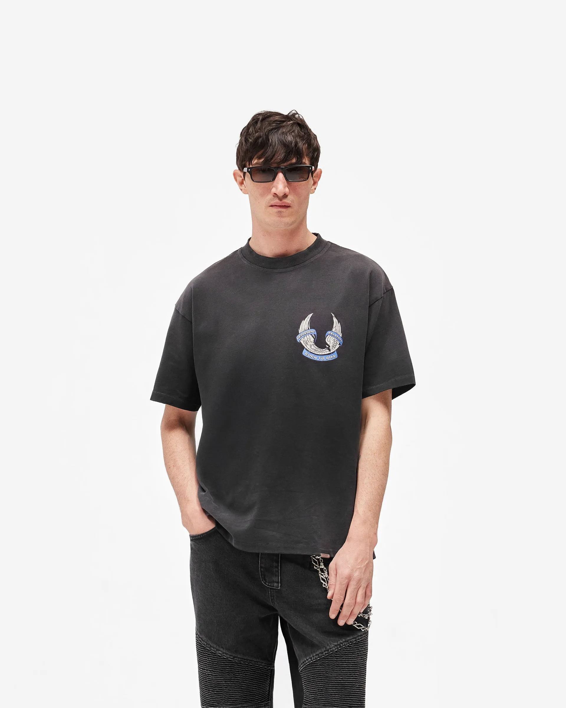 Represent X Belstaff Born To Bike T-Shirt - Aged Black sold by Represent product image thumbnail 3