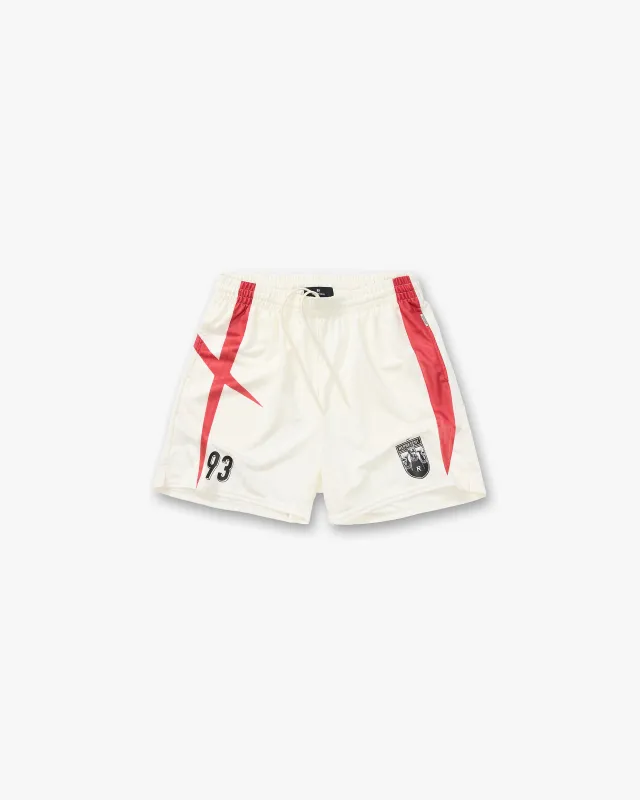 Spike Football Shorts - Flat White made by Represent