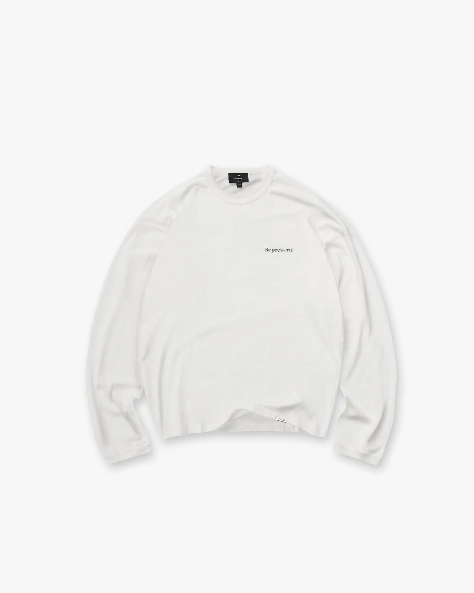 Lowercase Logo Long Sleeve T-Shirt - Flat White sold by Represent