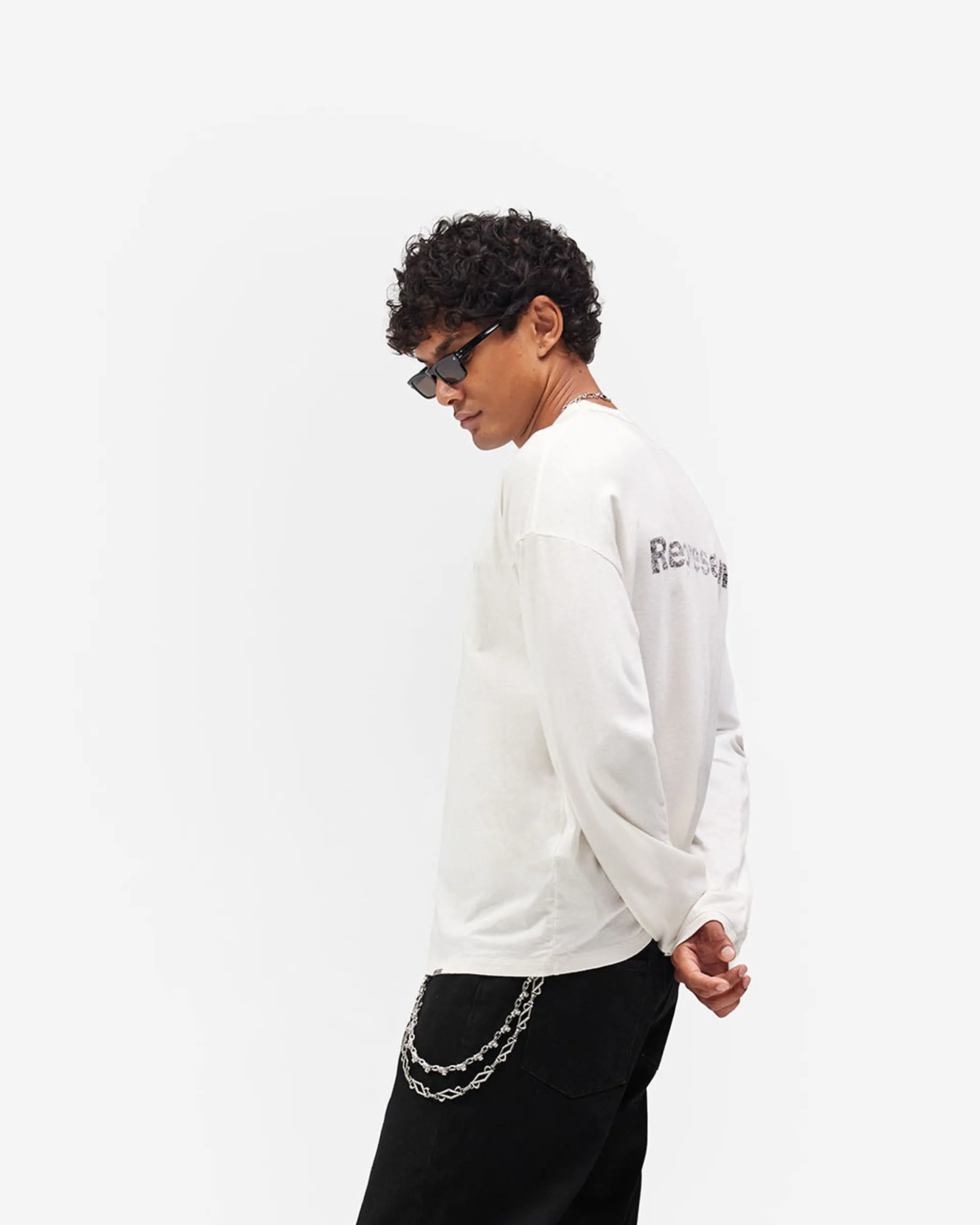 Lowercase Logo Long Sleeve T-Shirt - Flat White sold by Represent product image thumbnail 5