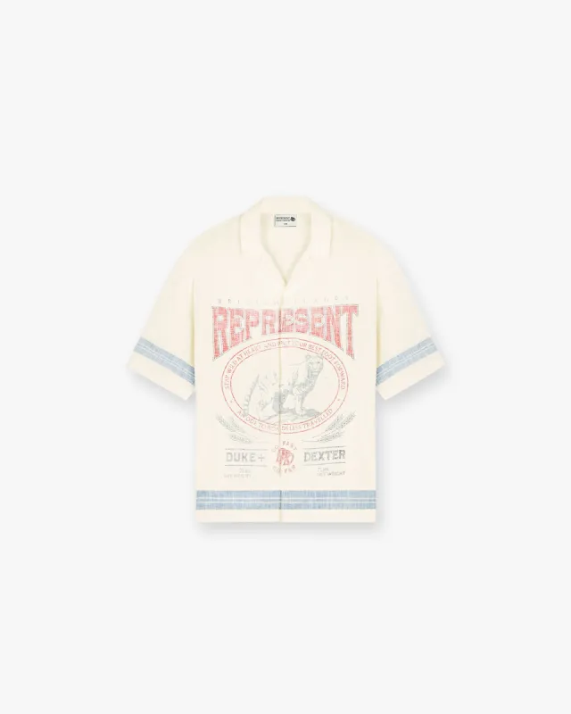 Represent X Duke + Dexter Mountain Lion Revere Shirt - Ecru made by Represent