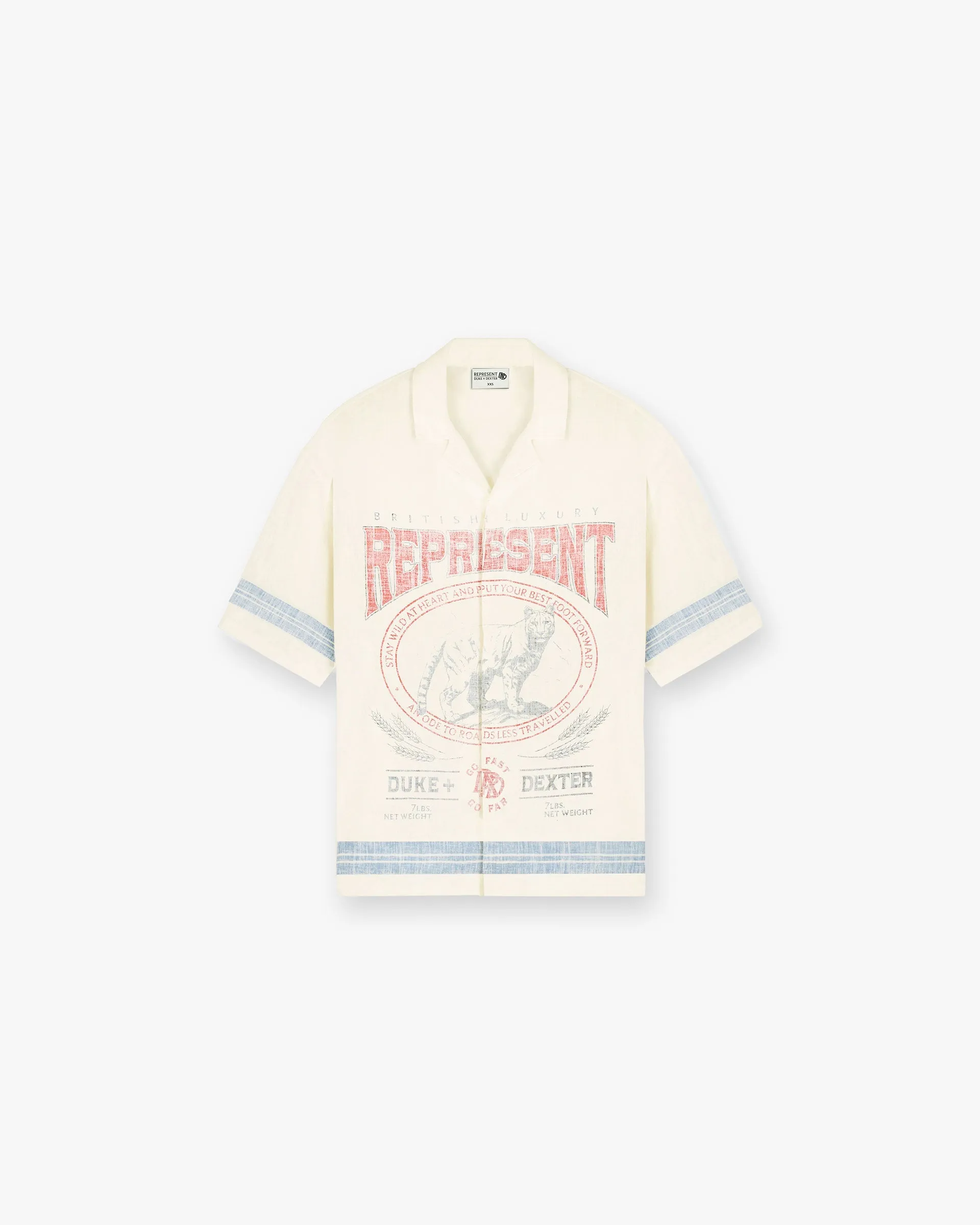 Represent X Duke + Dexter Mountain Lion Revere Shirt - Ecru sold by Represent