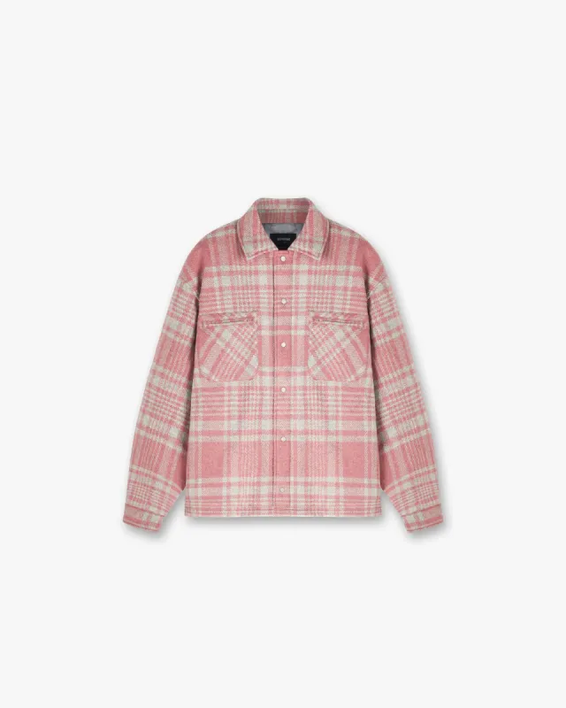 Quilted Flannel Shirt - Pink Grey Check made by Represent