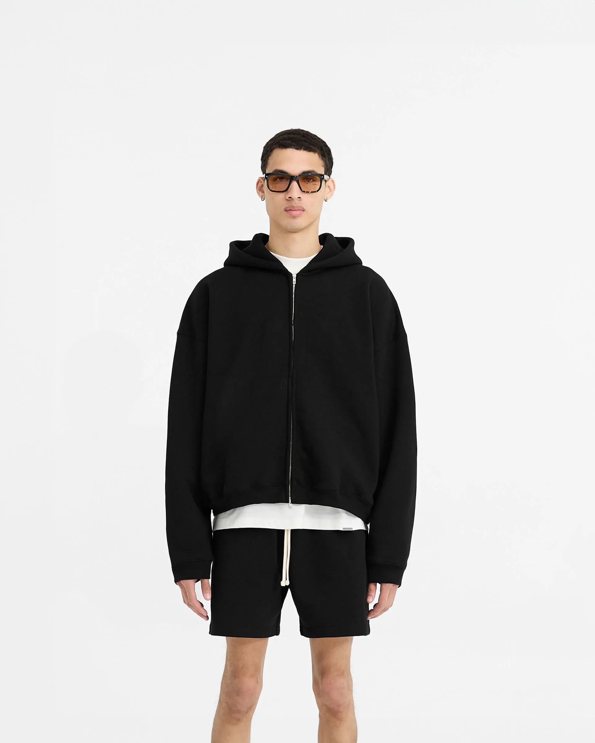 Initial Boxy Zip Through Hoodie - Black sold by Represent product image thumbnail 3