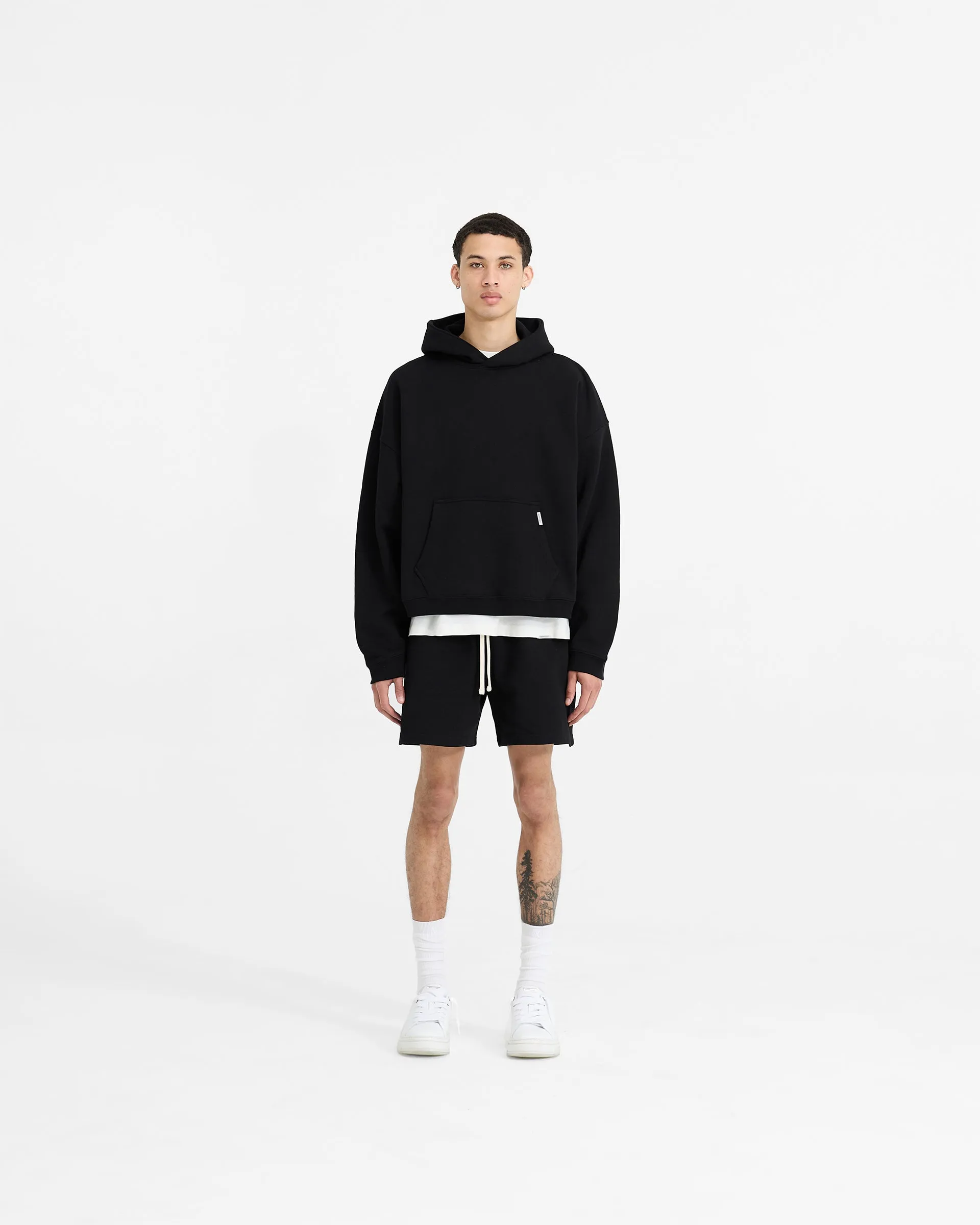 Initial Boxy Hoodie - Black sold by Represent product image thumbnail 5