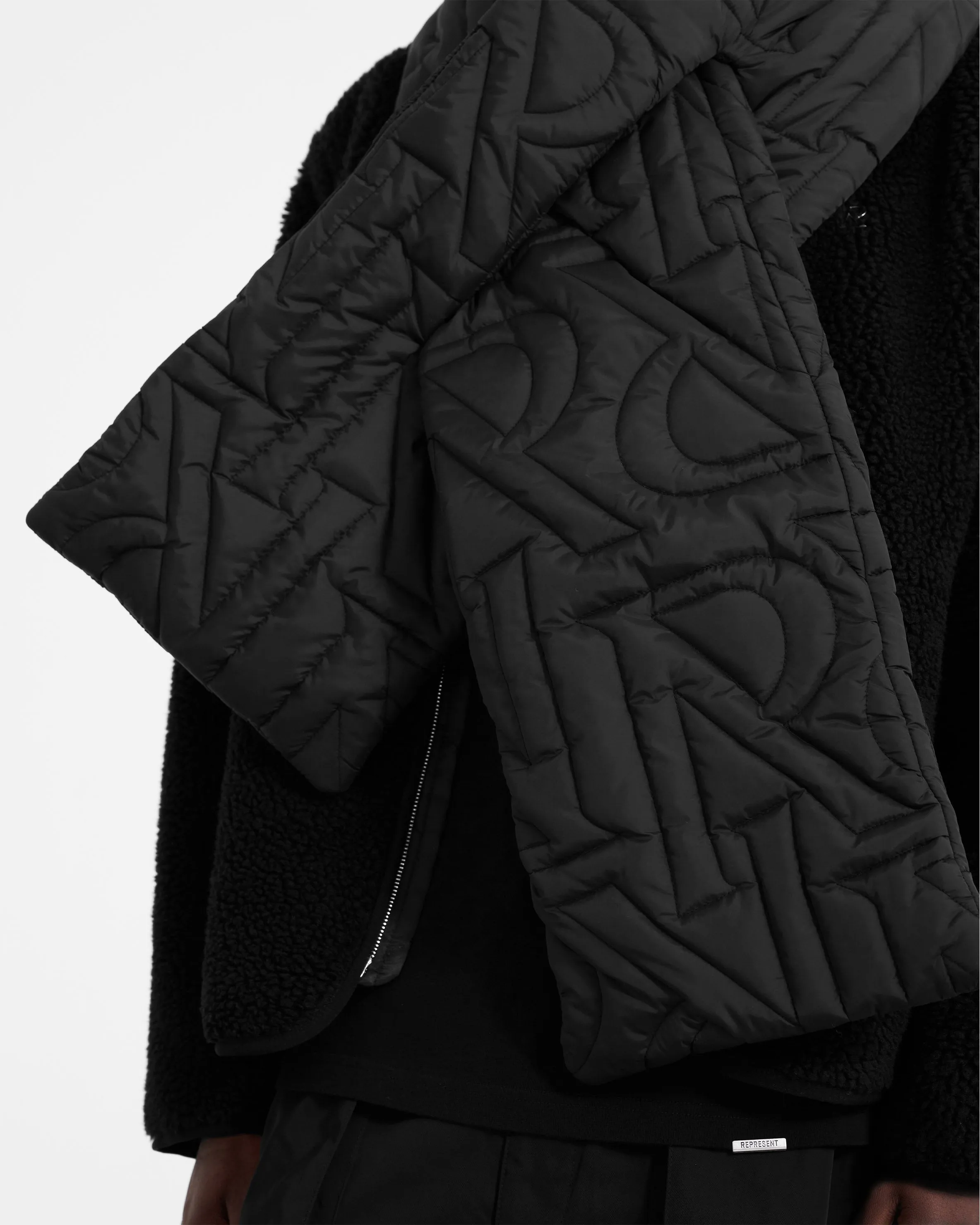 Initial Quilted Scarf - Black sold by Represent product image thumbnail 3