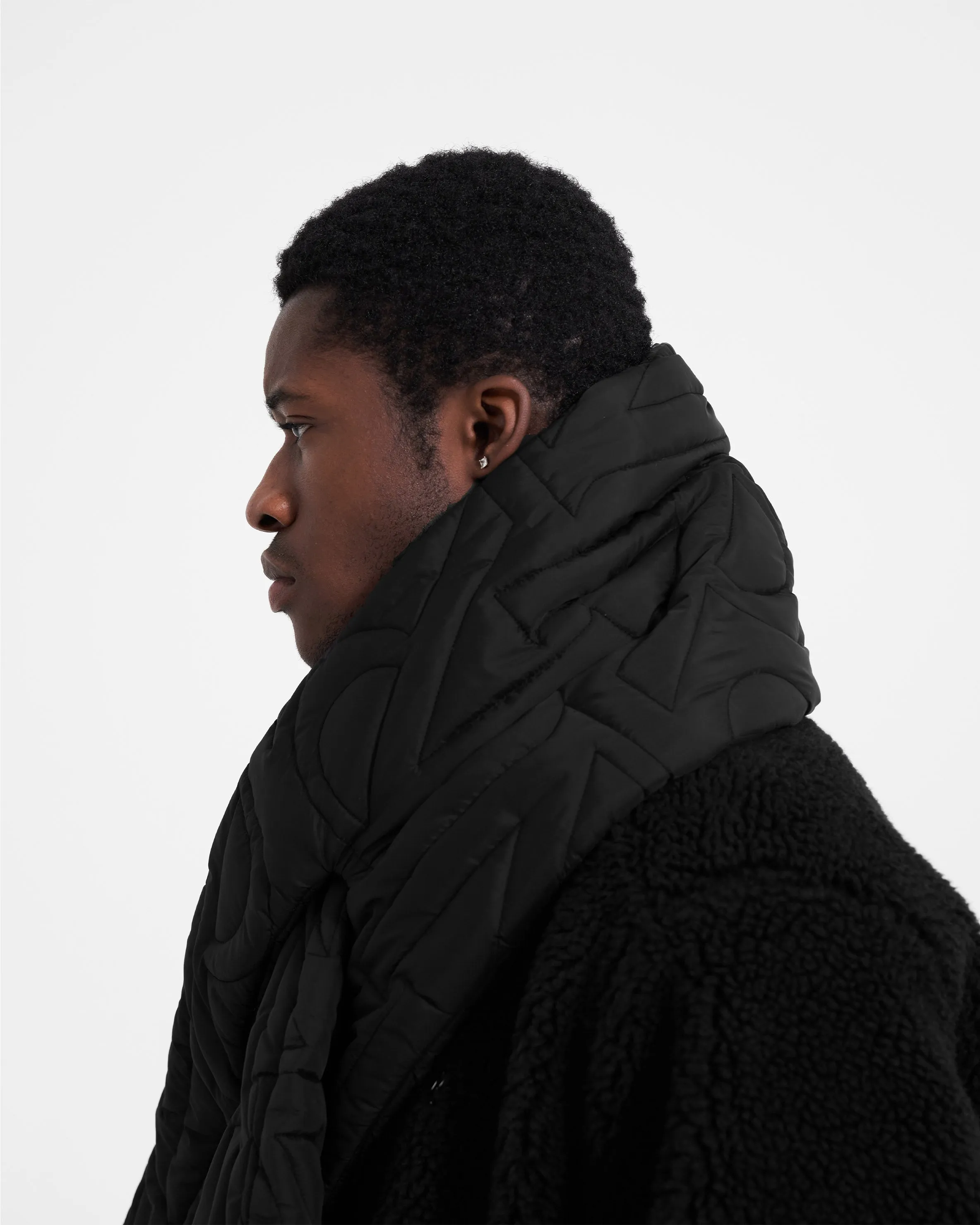 Initial Quilted Scarf - Black sold by Represent product image thumbnail 2