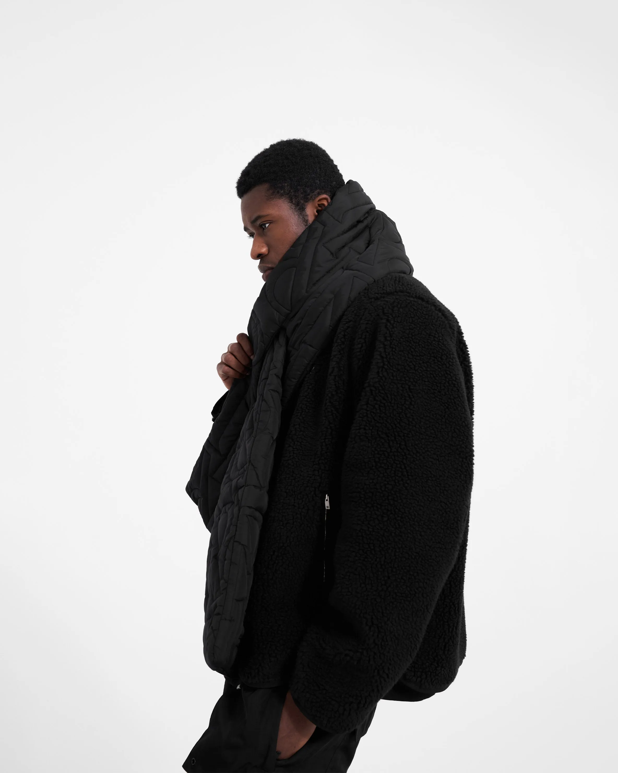 Initial Quilted Scarf - Black sold by Represent product image thumbnail 4