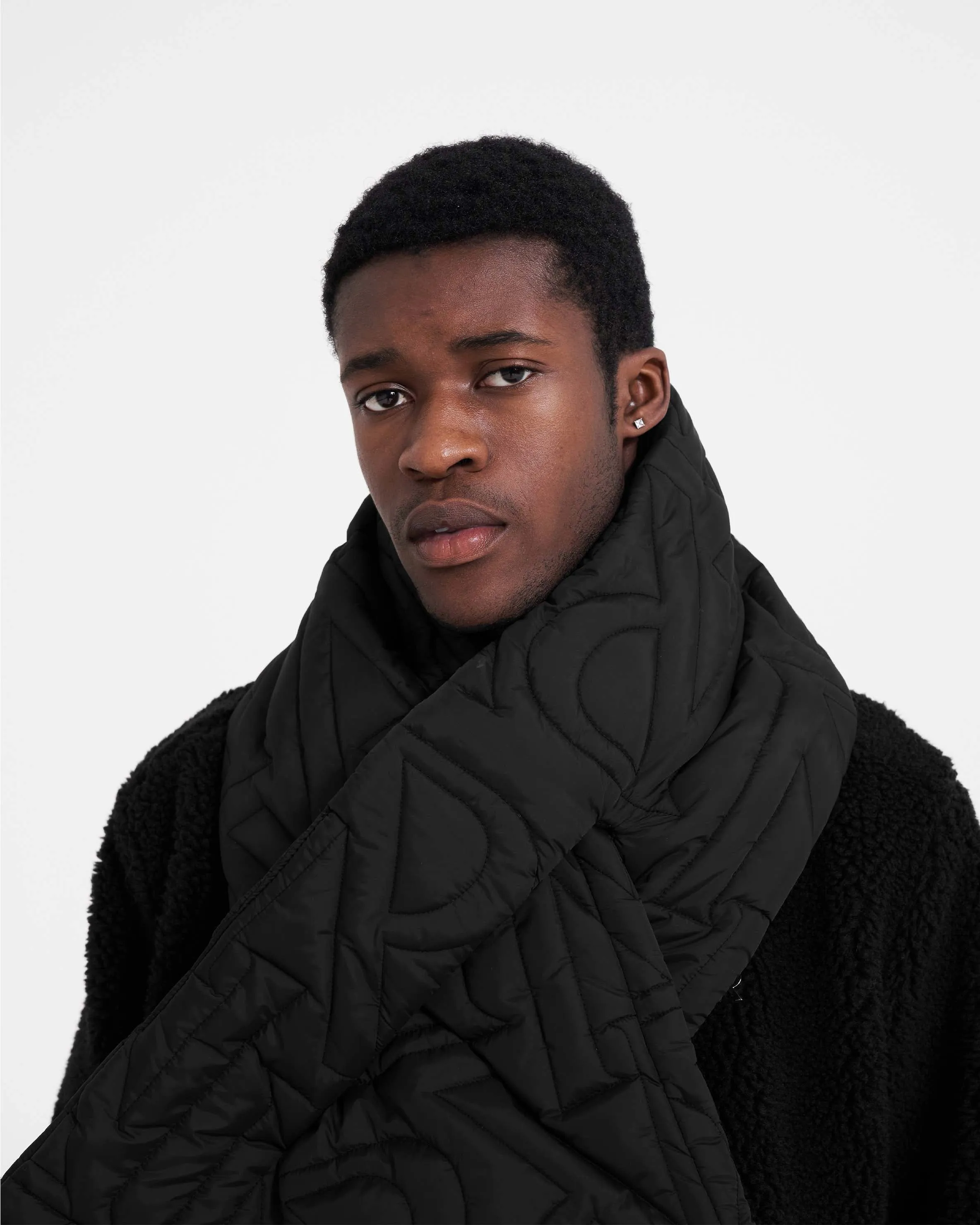 Initial Quilted Scarf - Black sold by Represent product image thumbnail 5