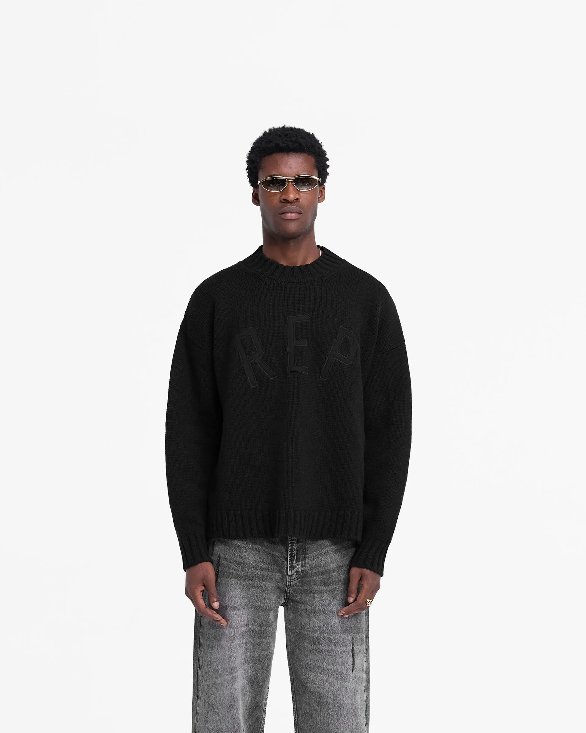 Rep Knit Jumper - Black sold by Represent product image thumbnail 3