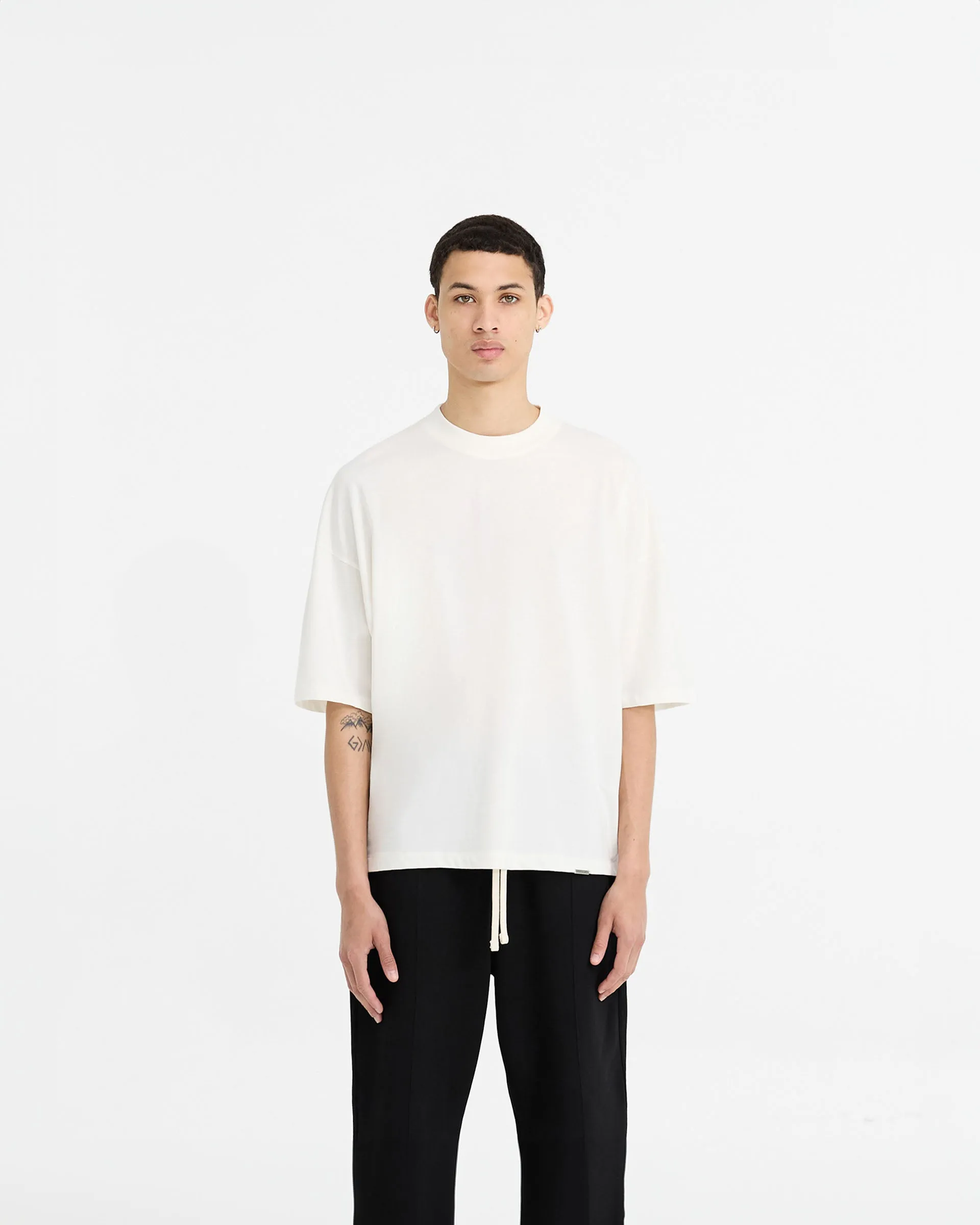 Initial Boxy T-Shirt - Flat White sold by Represent product image thumbnail 3