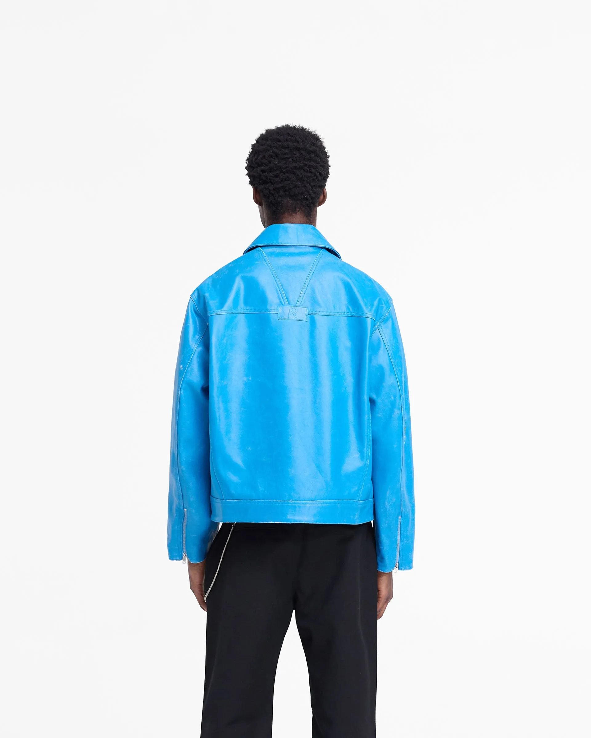 Distressed Leather Smart Jacket - Electric Blue sold by Represent product image thumbnail 4