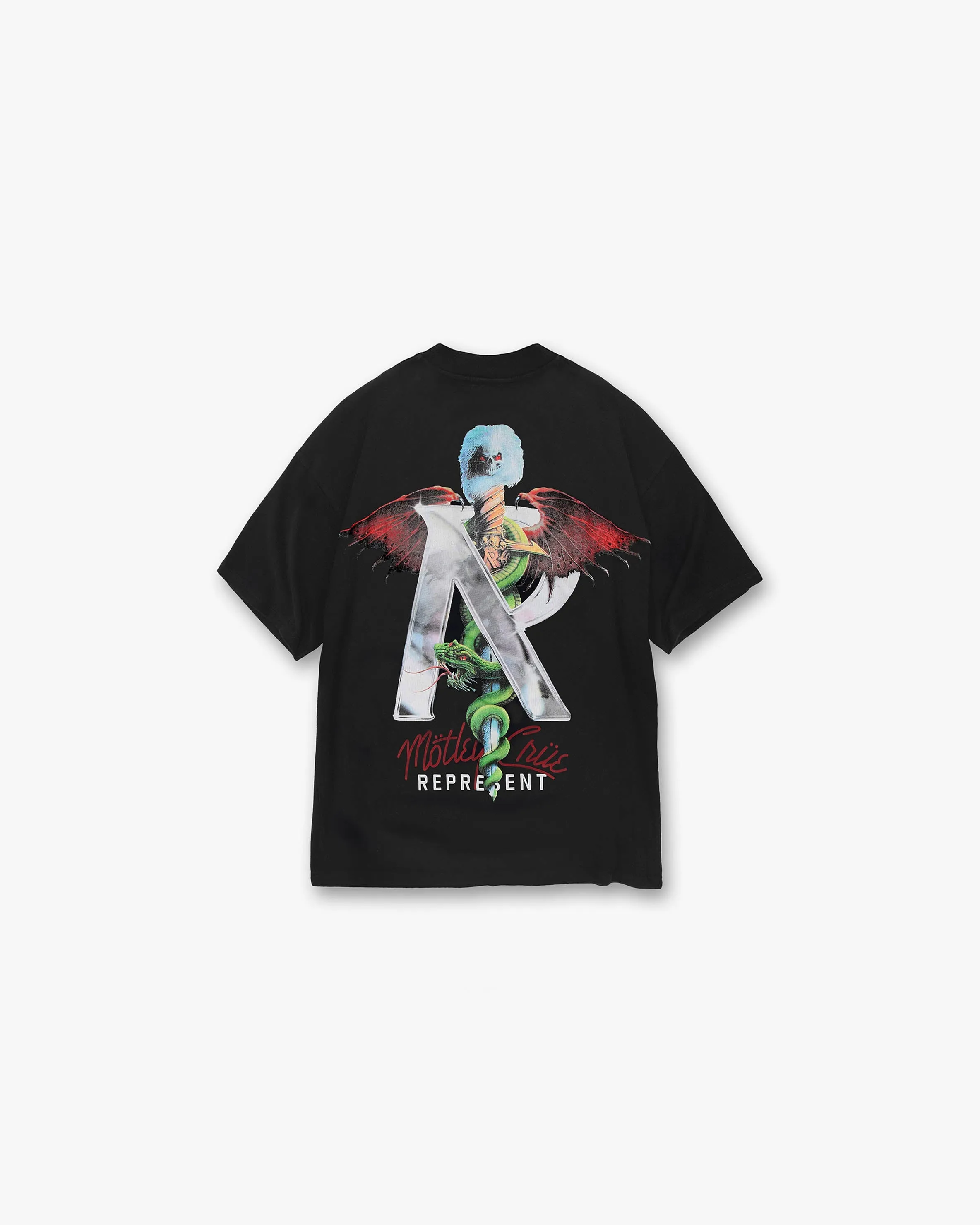 Represent x Mötley Crüe™️ Initial T-Shirt - Off Black | Parallel