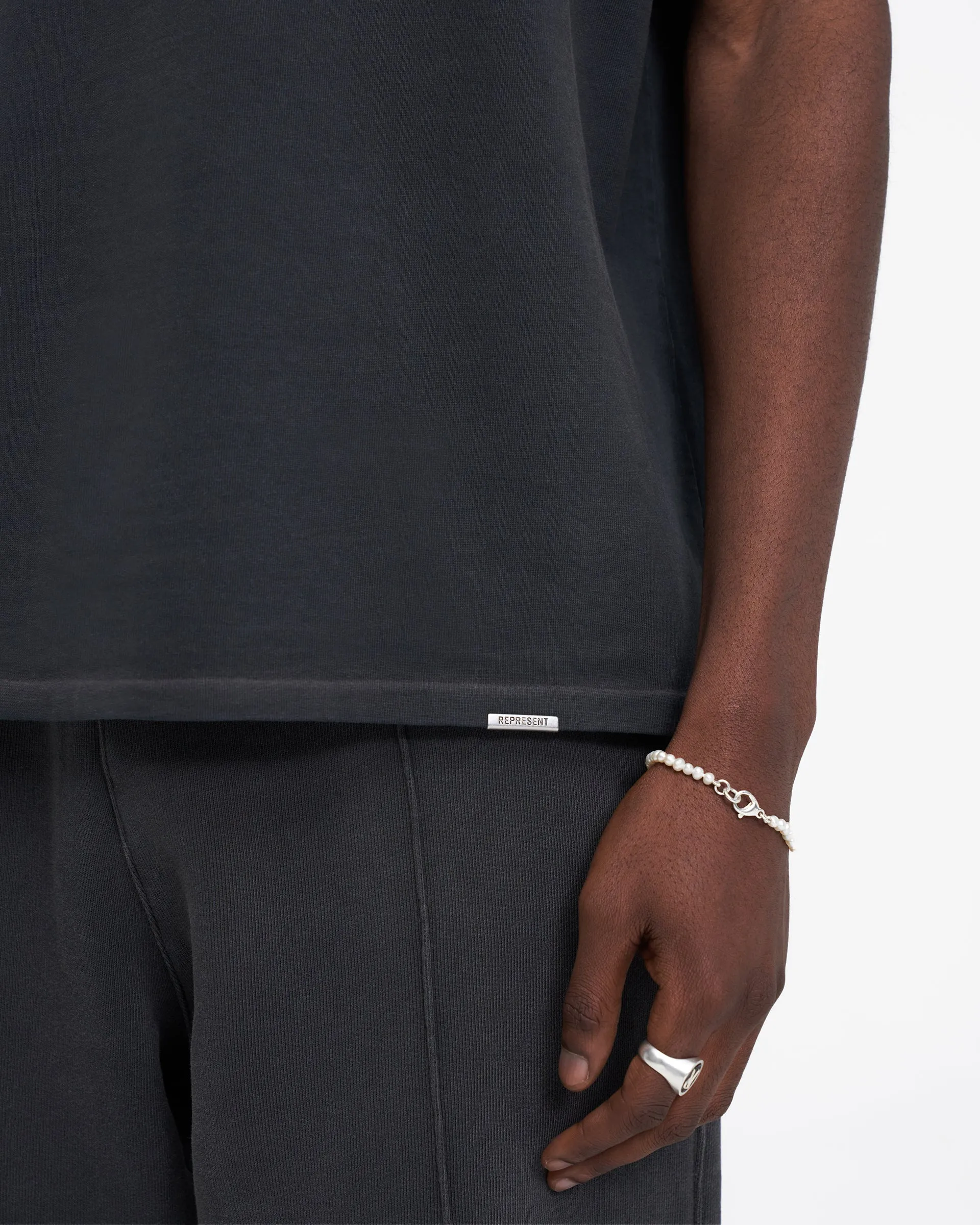 Heavyweight Initial T-Shirt - Stained Black sold by Represent product image thumbnail 5