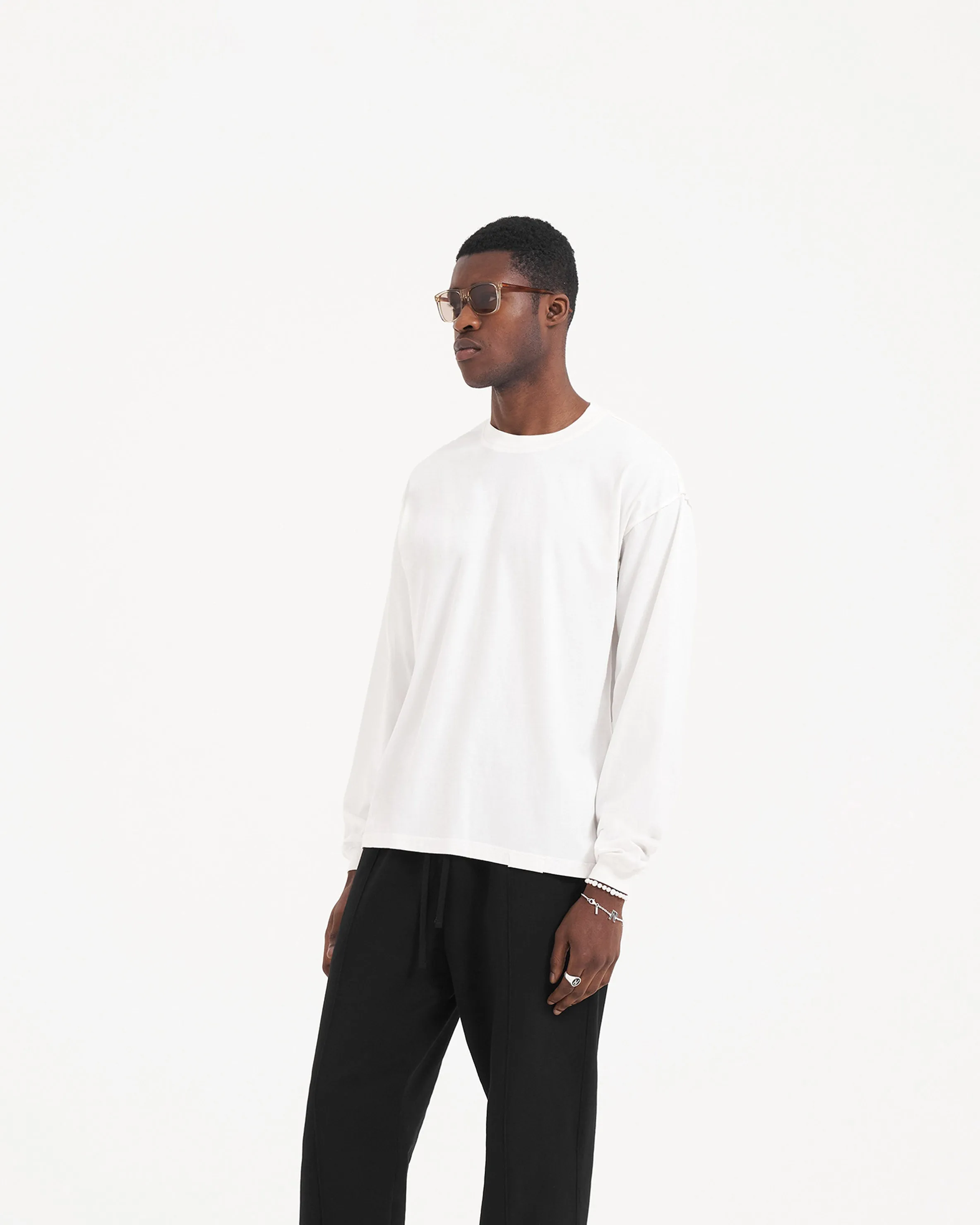 Initial Long Sleeve T-Shirt - Flat White sold by Represent product image thumbnail 2