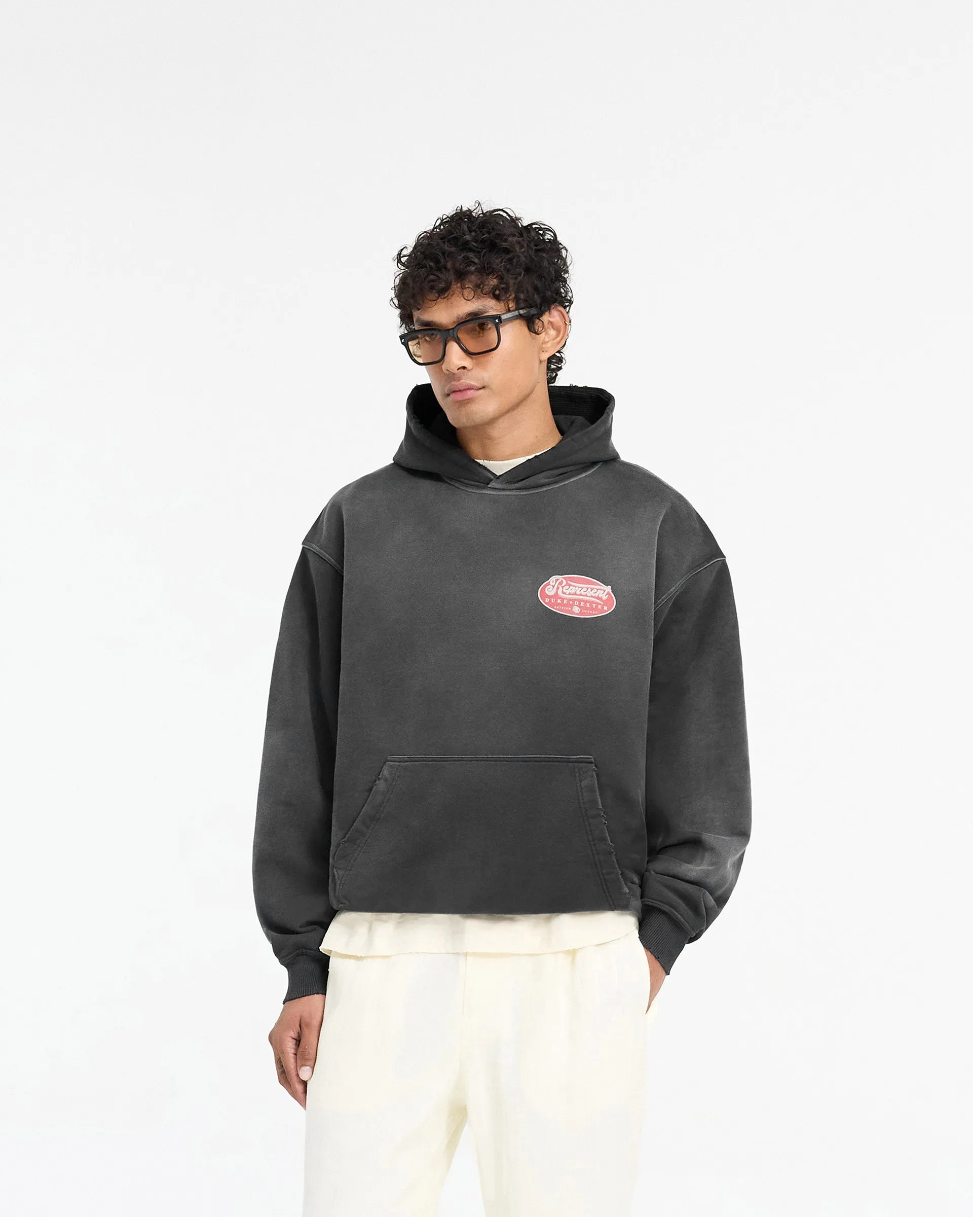 Represent X Duke + Dexter British Luxury Hoodie - Stained Black sold by Represent product image thumbnail 4