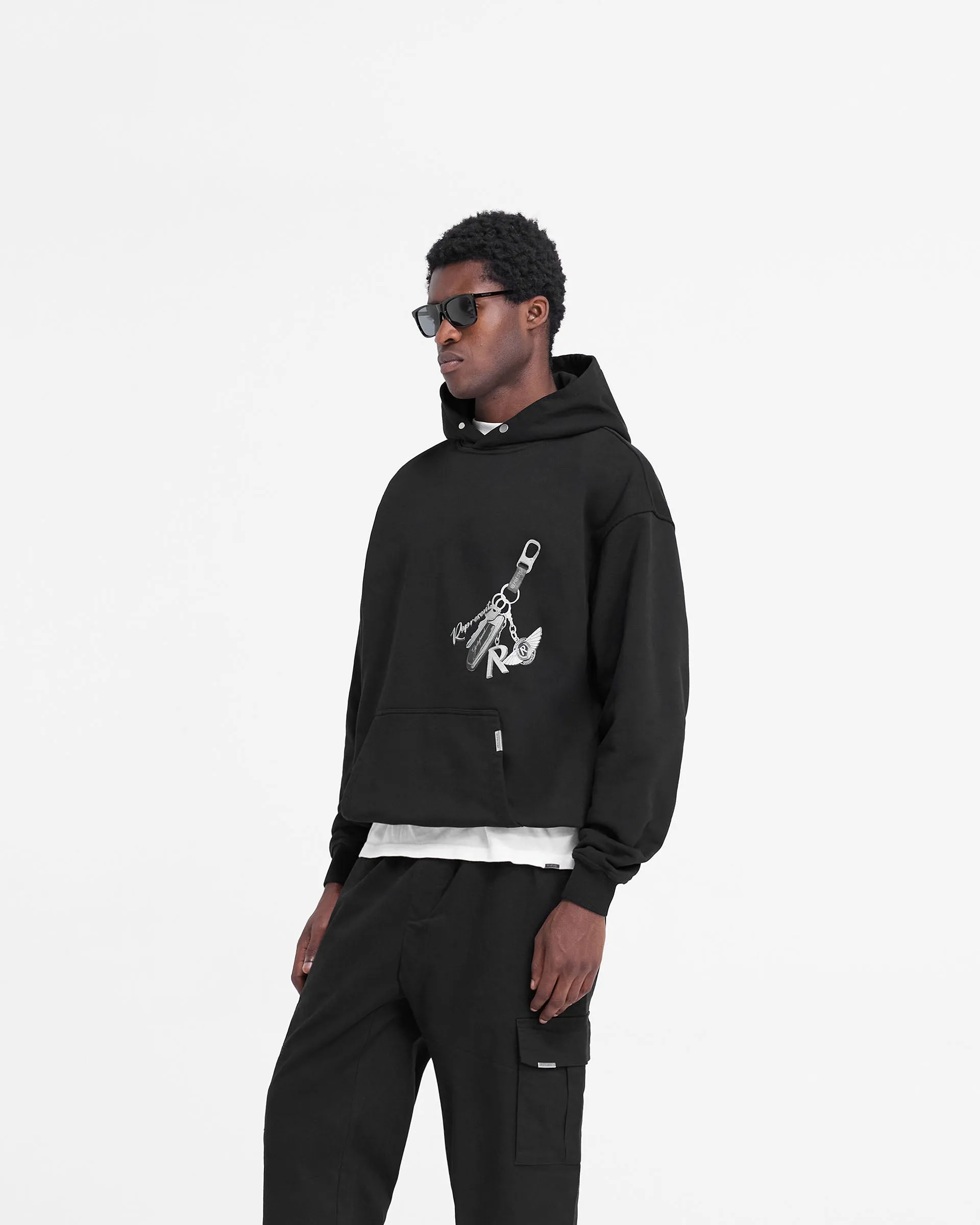 Keys To The Club Hoodie - Jet Black sold by Represent product image thumbnail 4