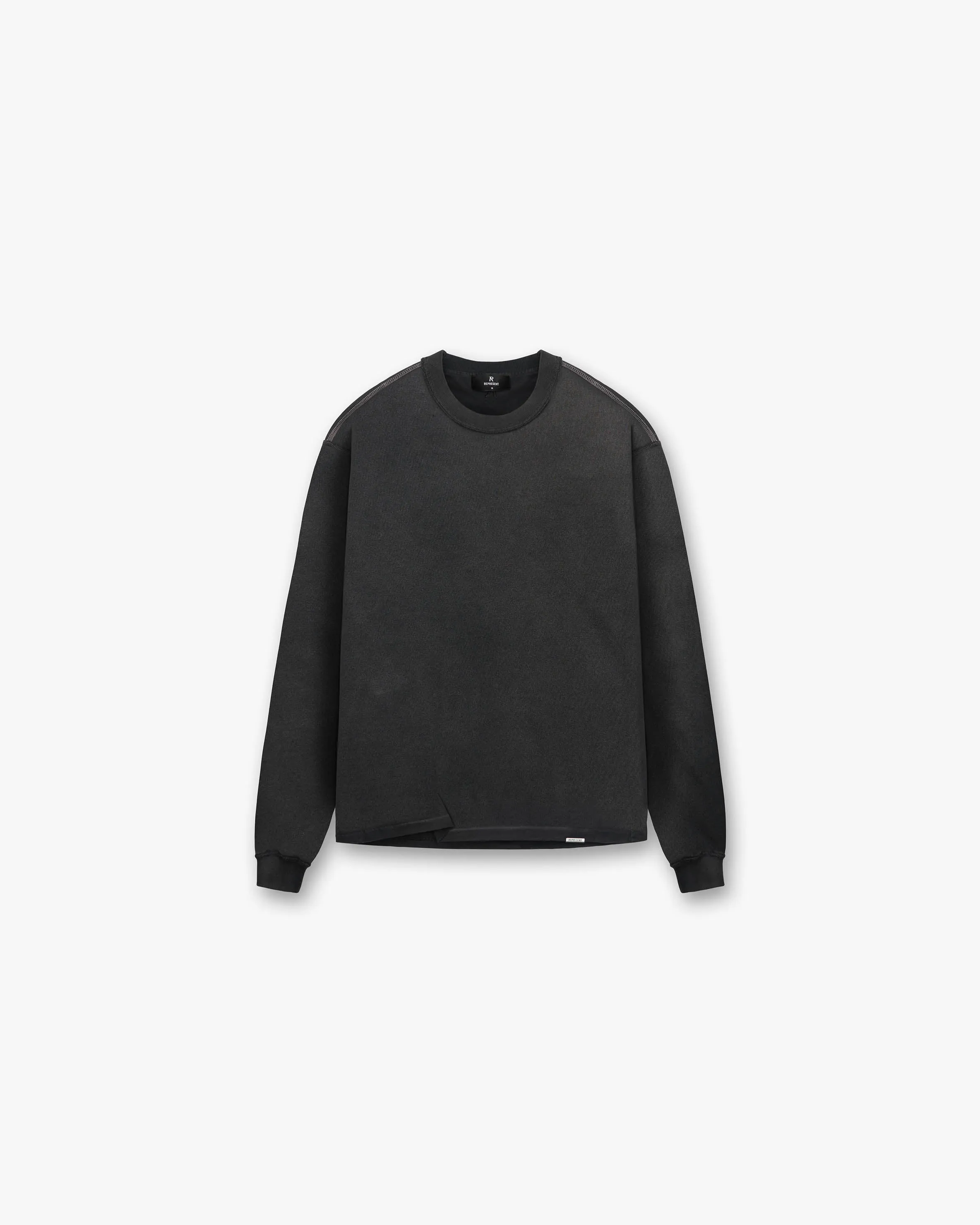 Heavyweight Initial Long Sleeve T-Shirt - Stained Black sold by Represent
