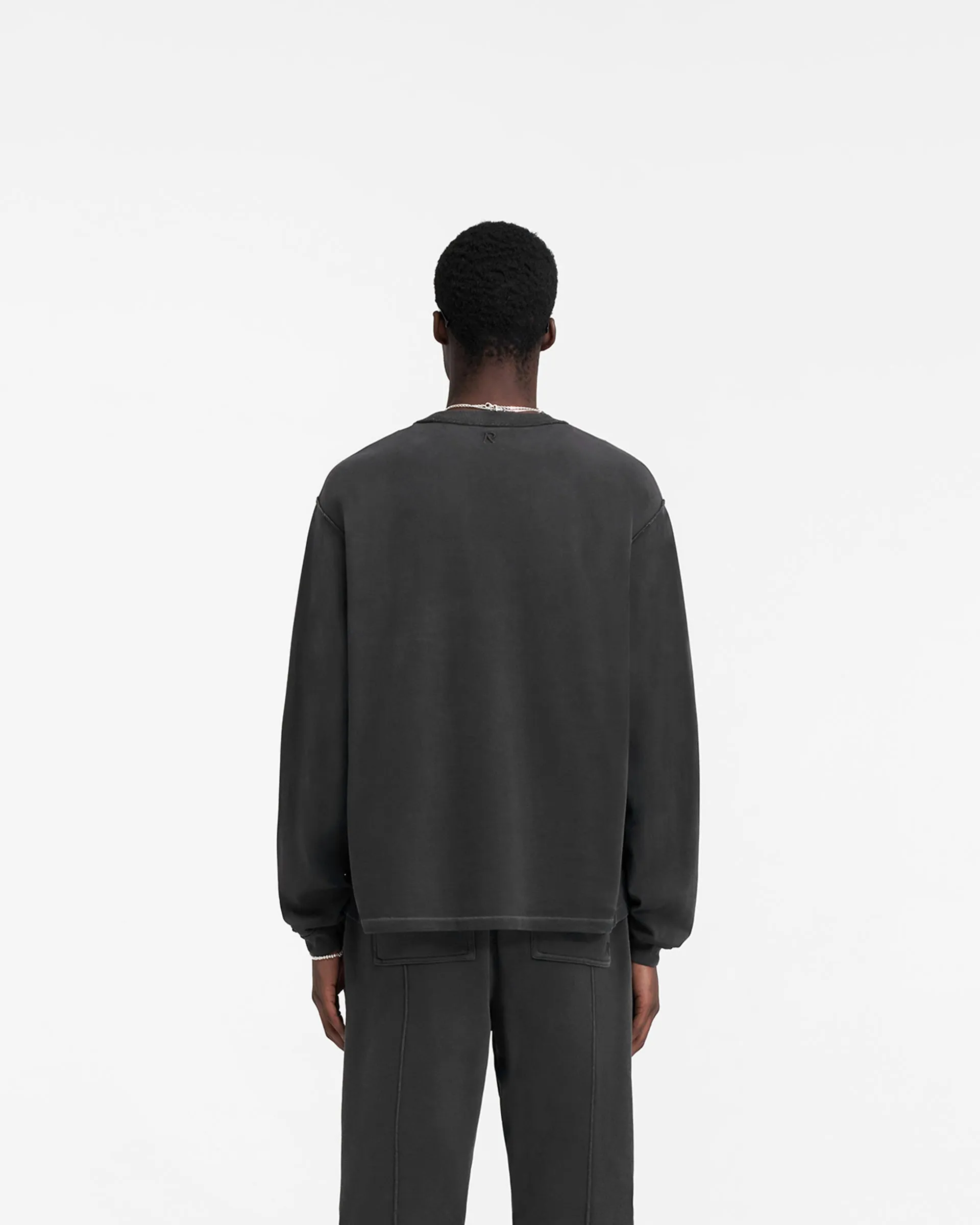 Heavyweight Initial Long Sleeve T-Shirt - Stained Black sold by Represent product image thumbnail 2