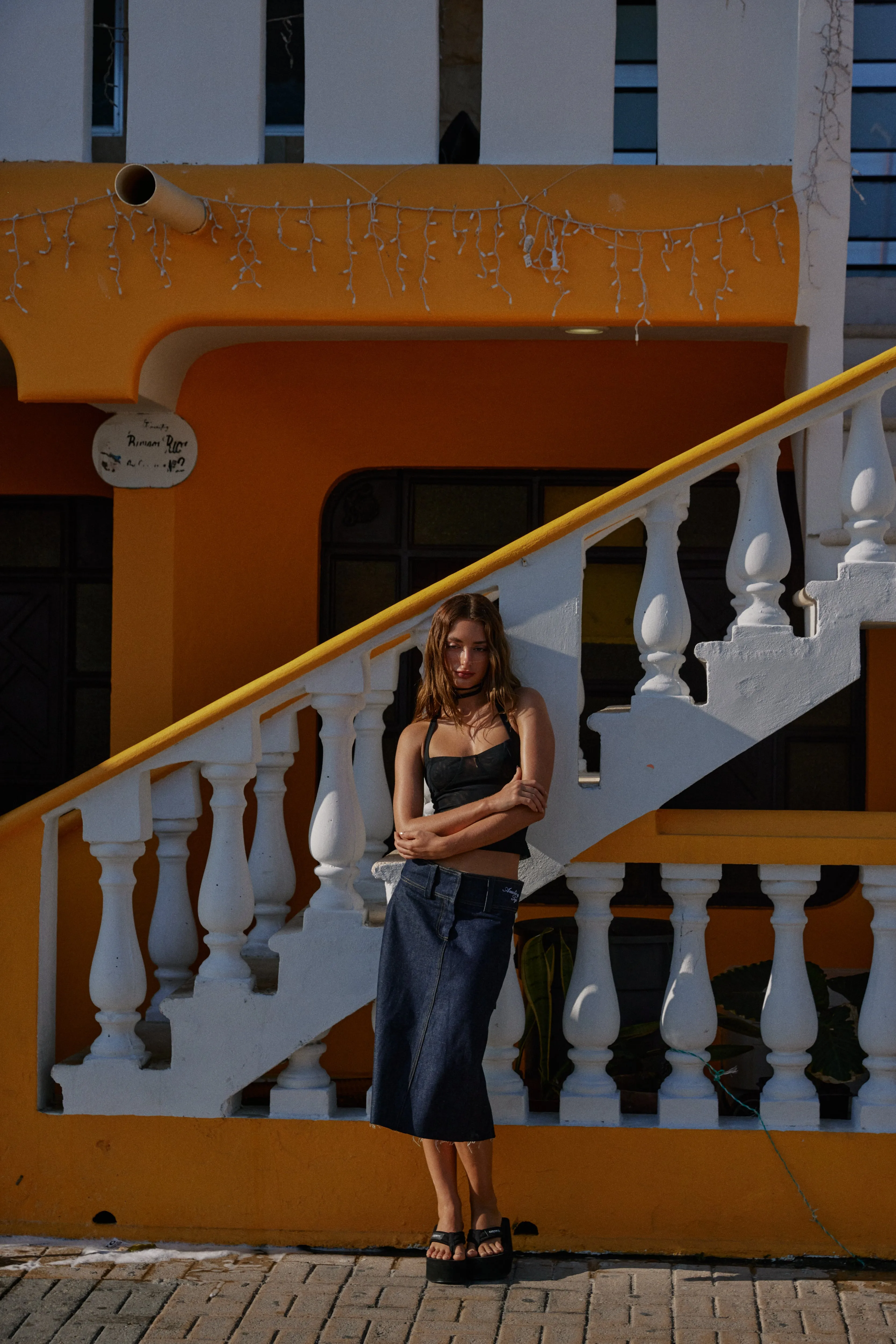 AT Denim Maxi Skirt sold by Amelie Teje