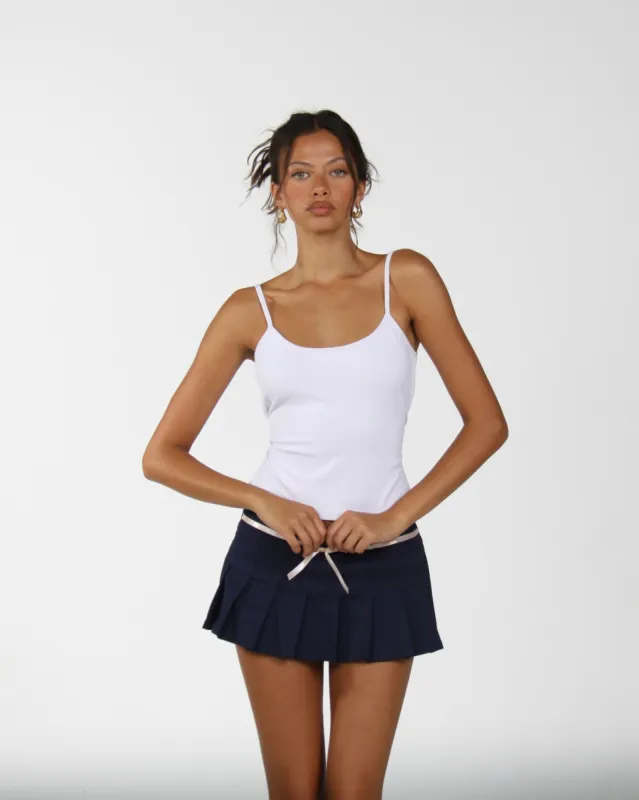 Tie Back Singlet ~ White sold by Amelie Teje