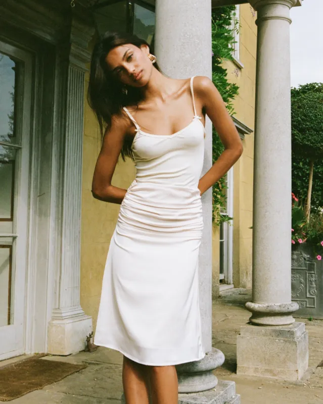 Darla Midi Skirt ~ Ivory sold by Amelie Teje