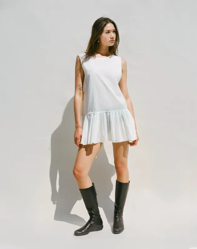 Cloud Mini Dress - White Cotton Voile sold by Dana Foley NYC