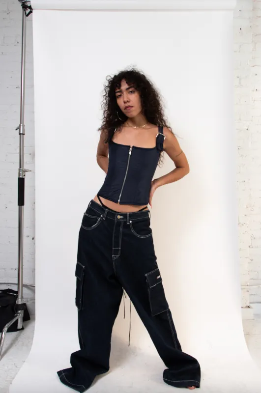 Buckle Corset - Navy sold by Dana Foley NYC