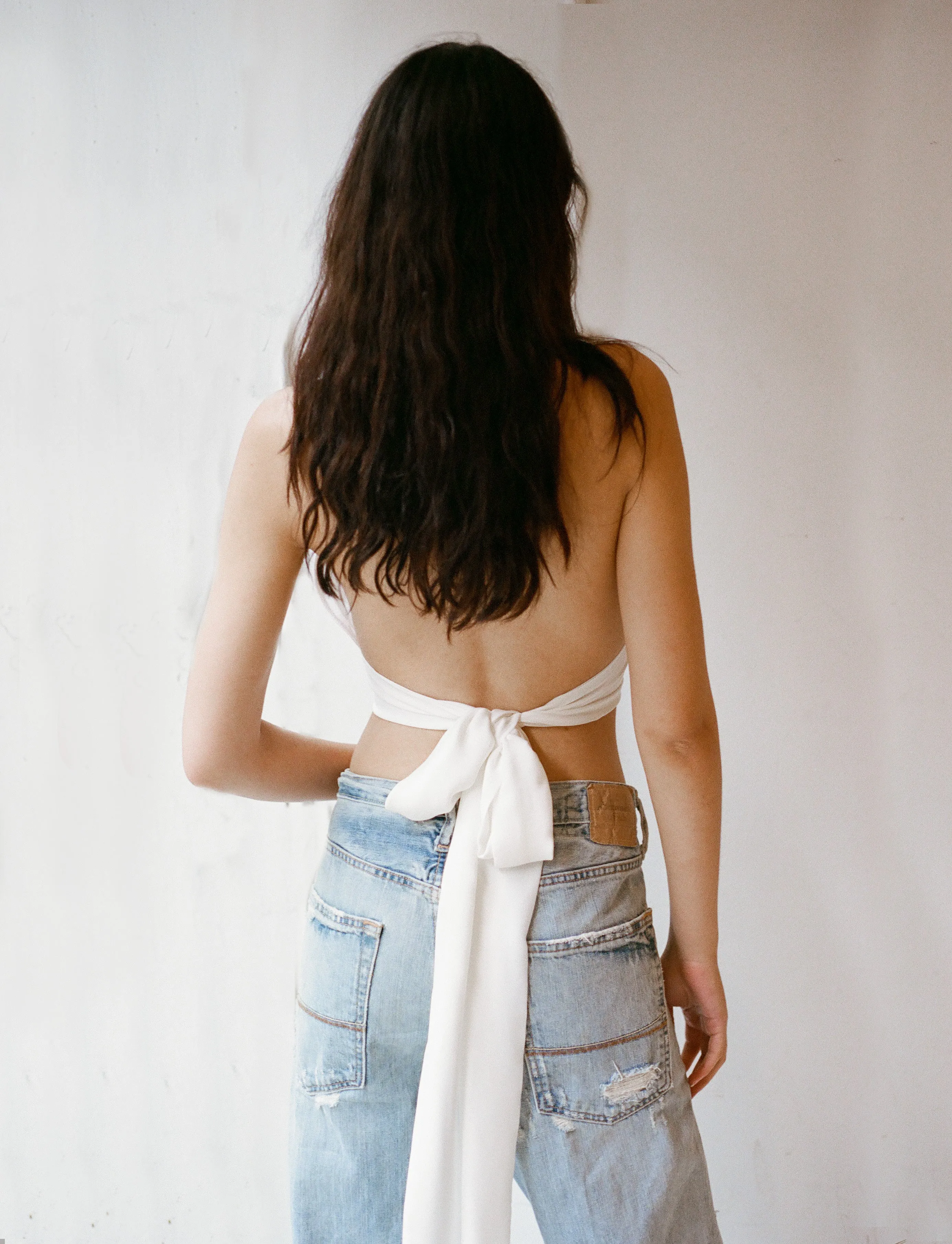 Silk Halter Top - White sold by Dana Foley NYC product image thumbnail 3