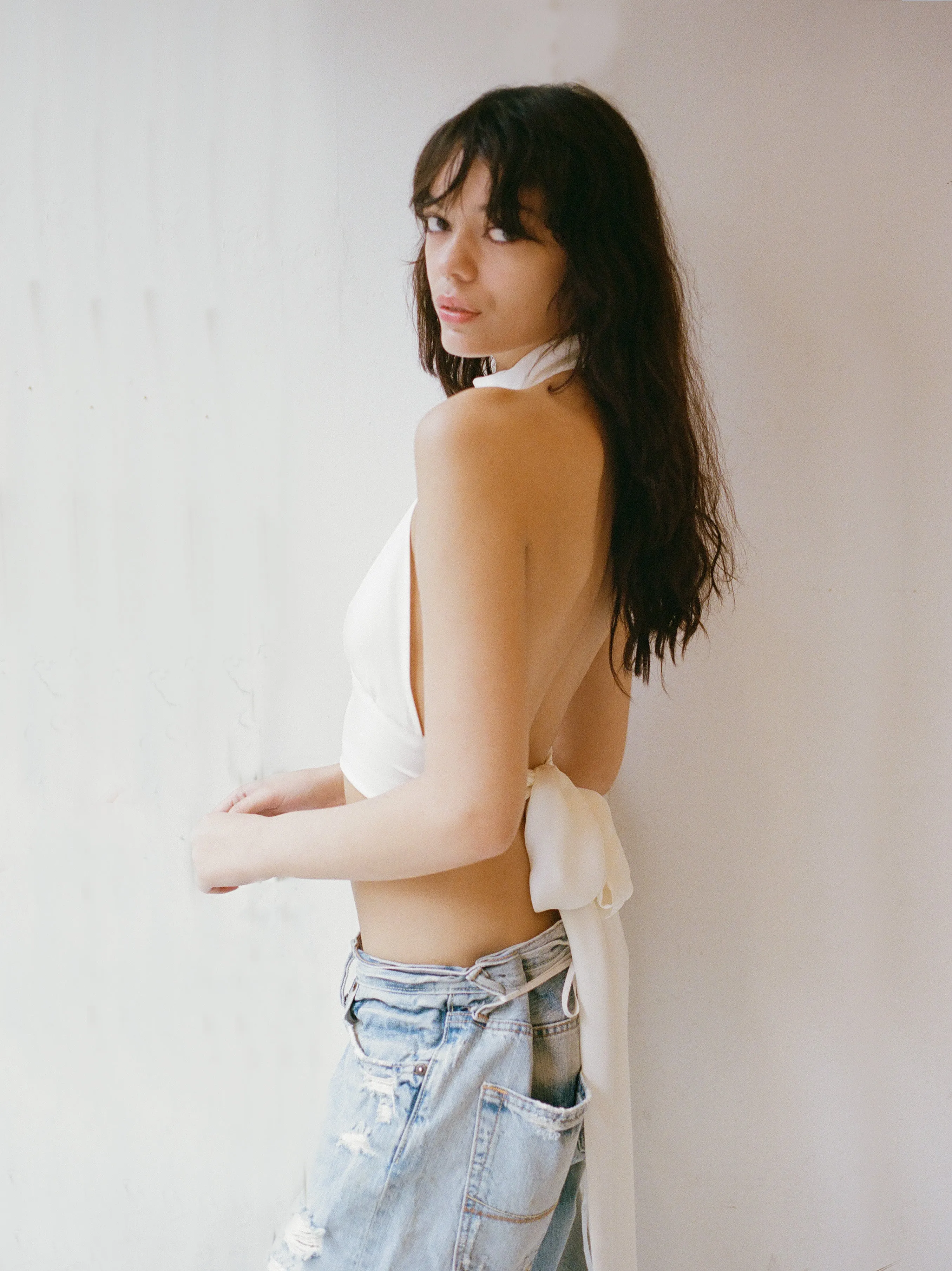 Silk Halter Top - White sold by Dana Foley NYC product image thumbnail 2