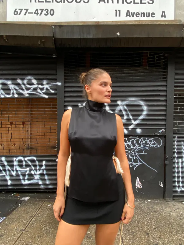 Maeve Top - Black & Champagne sold by Dana Foley NYC