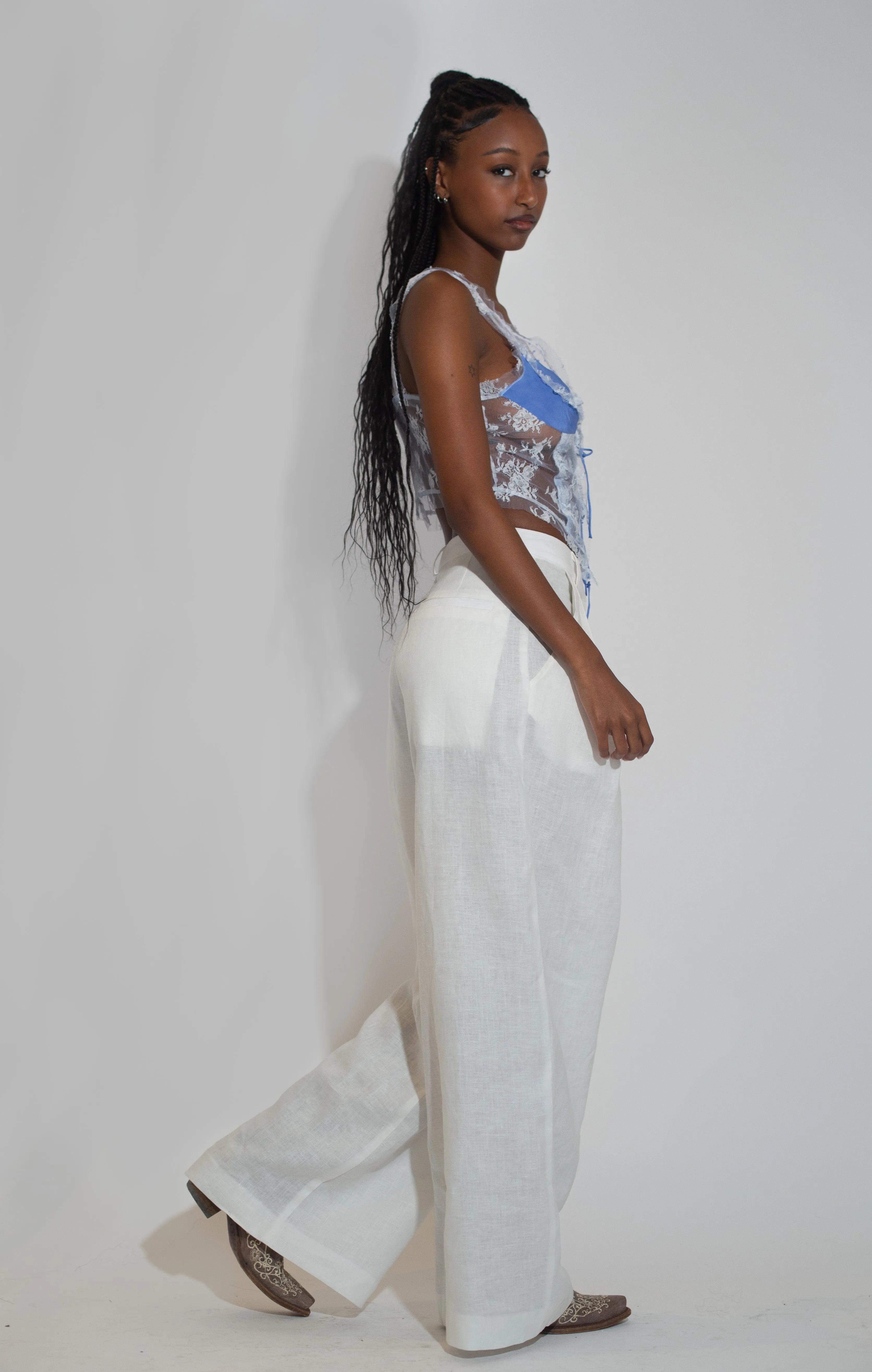 Baggy Baggy Men's Pant - White Linen sold by Dana Foley NYC product image thumbnail 2