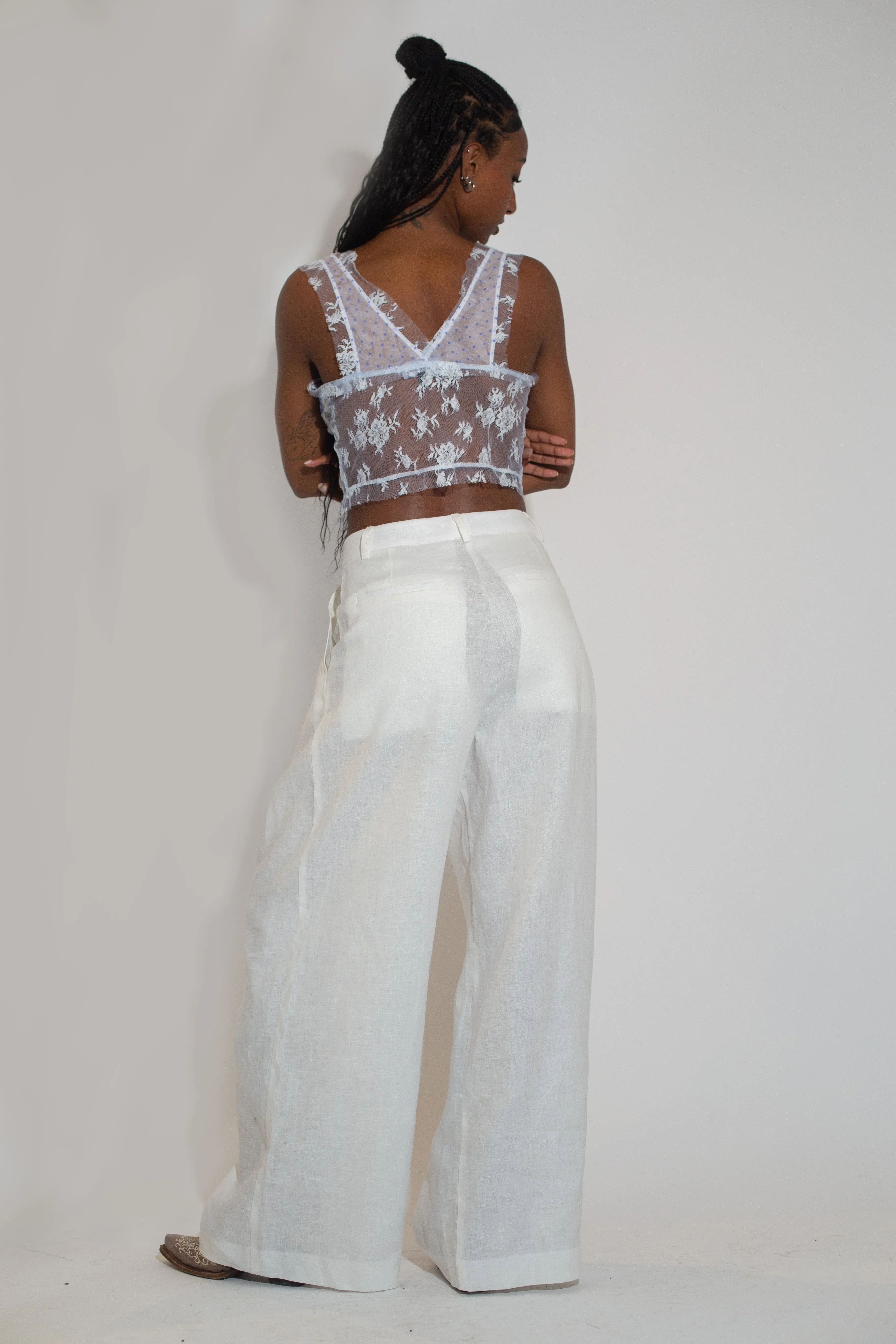 Baggy Baggy Men's Pant - White Linen sold by Dana Foley NYC product image thumbnail 3