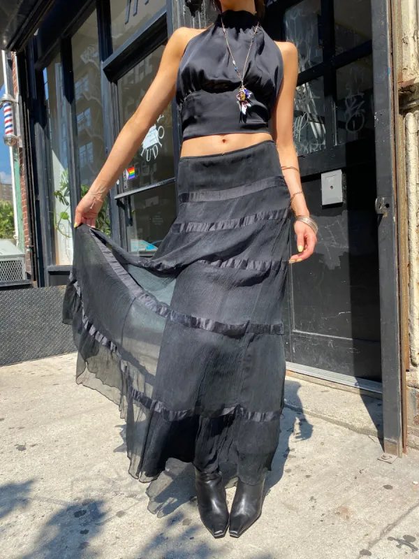 Raven Tiered Skirt sold by Dana Foley NYC