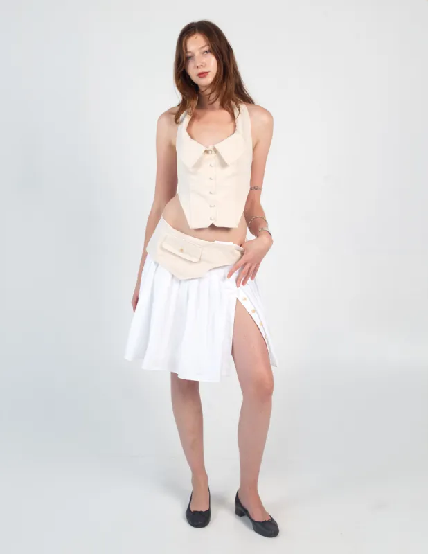 Meredith Mini Skirt - White sold by Dana Foley NYC