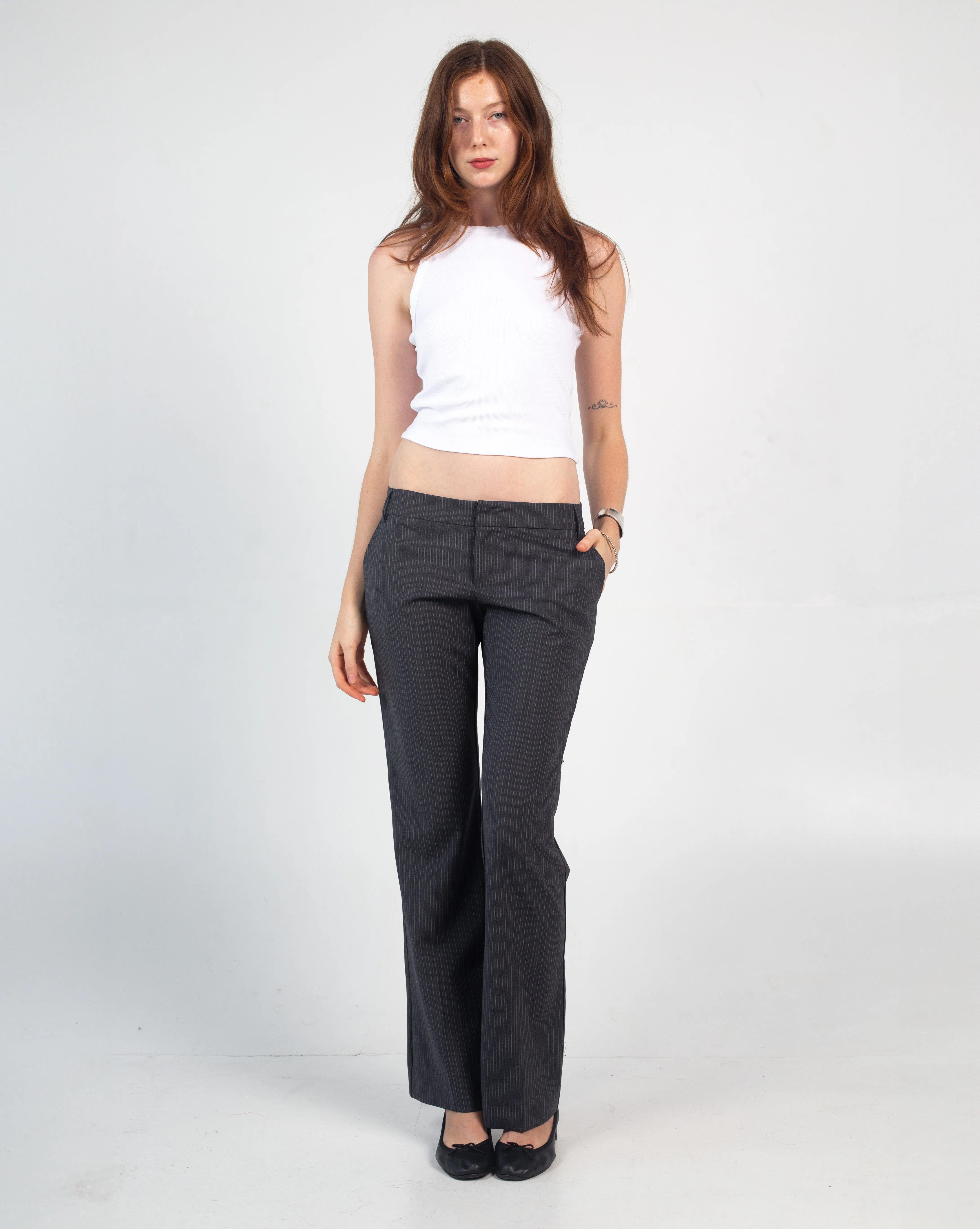 G-Pant - Charcoal Pinstripe sold by Dana Foley NYC