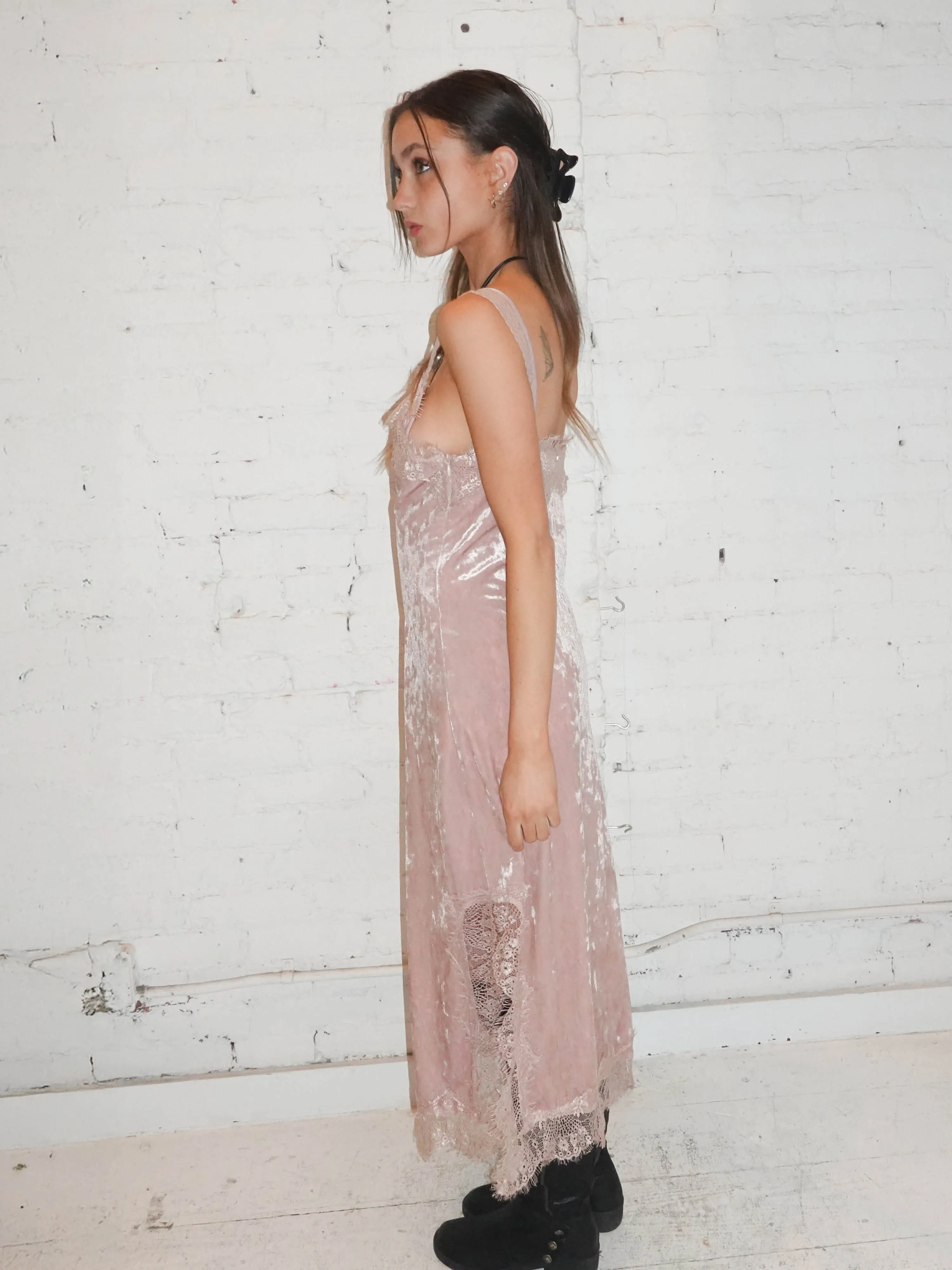 Blush Crush Velvet Dress sold by Dana Foley NYC product image thumbnail 4
