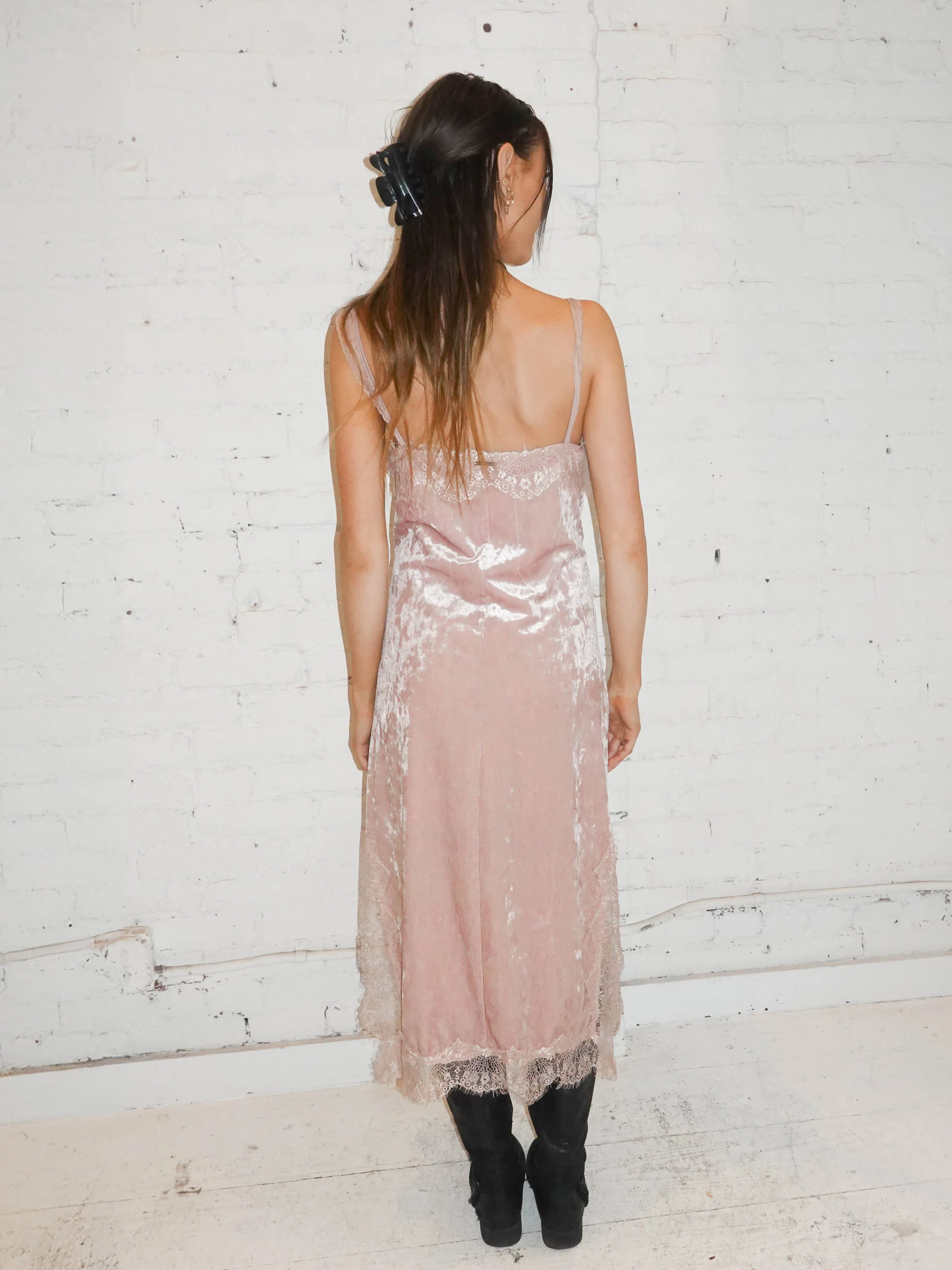 Blush Crush Velvet Dress sold by Dana Foley NYC product image thumbnail 2