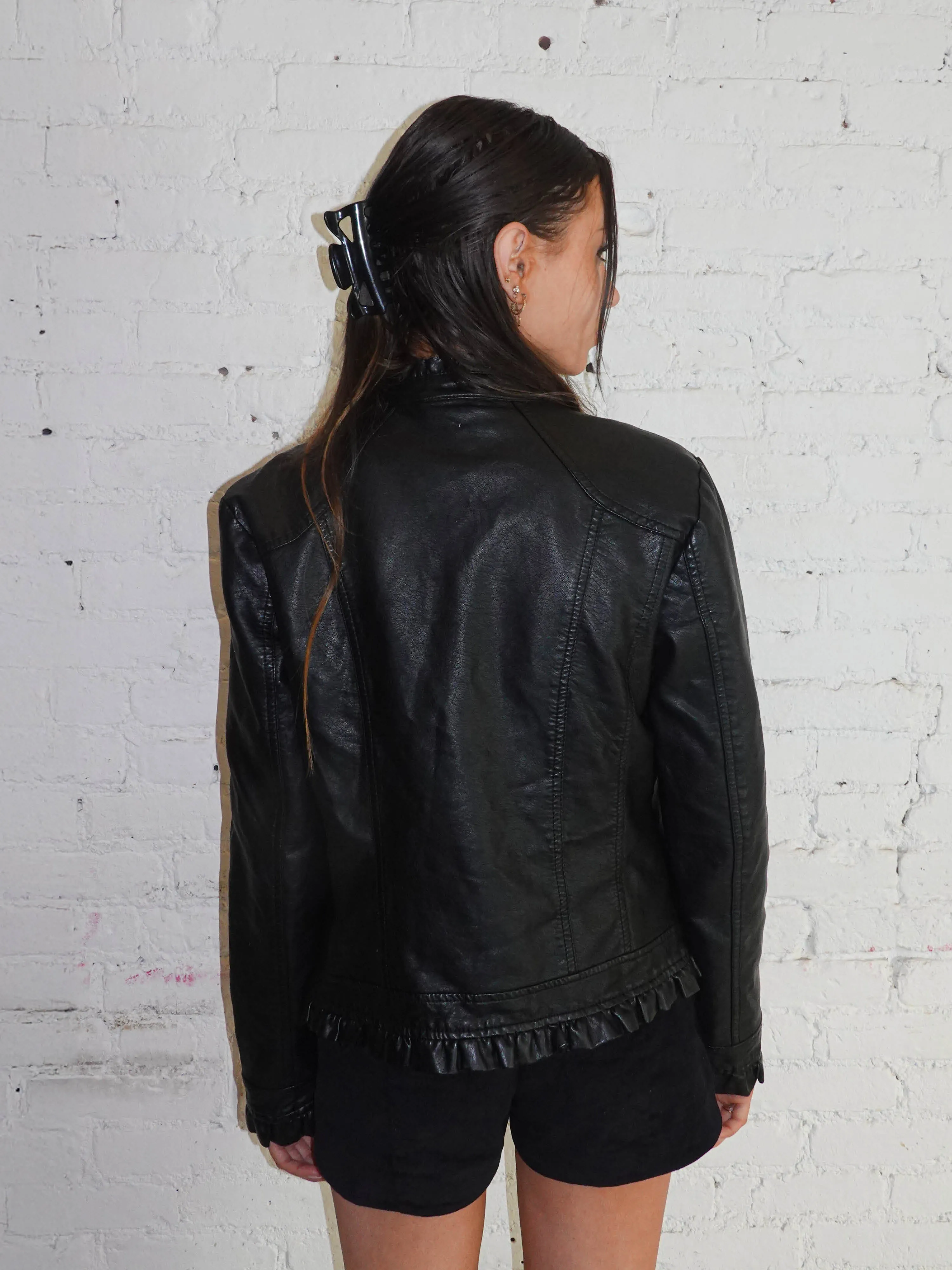 Frilled Moto Jacket sold by Dana Foley NYC product image thumbnail 2