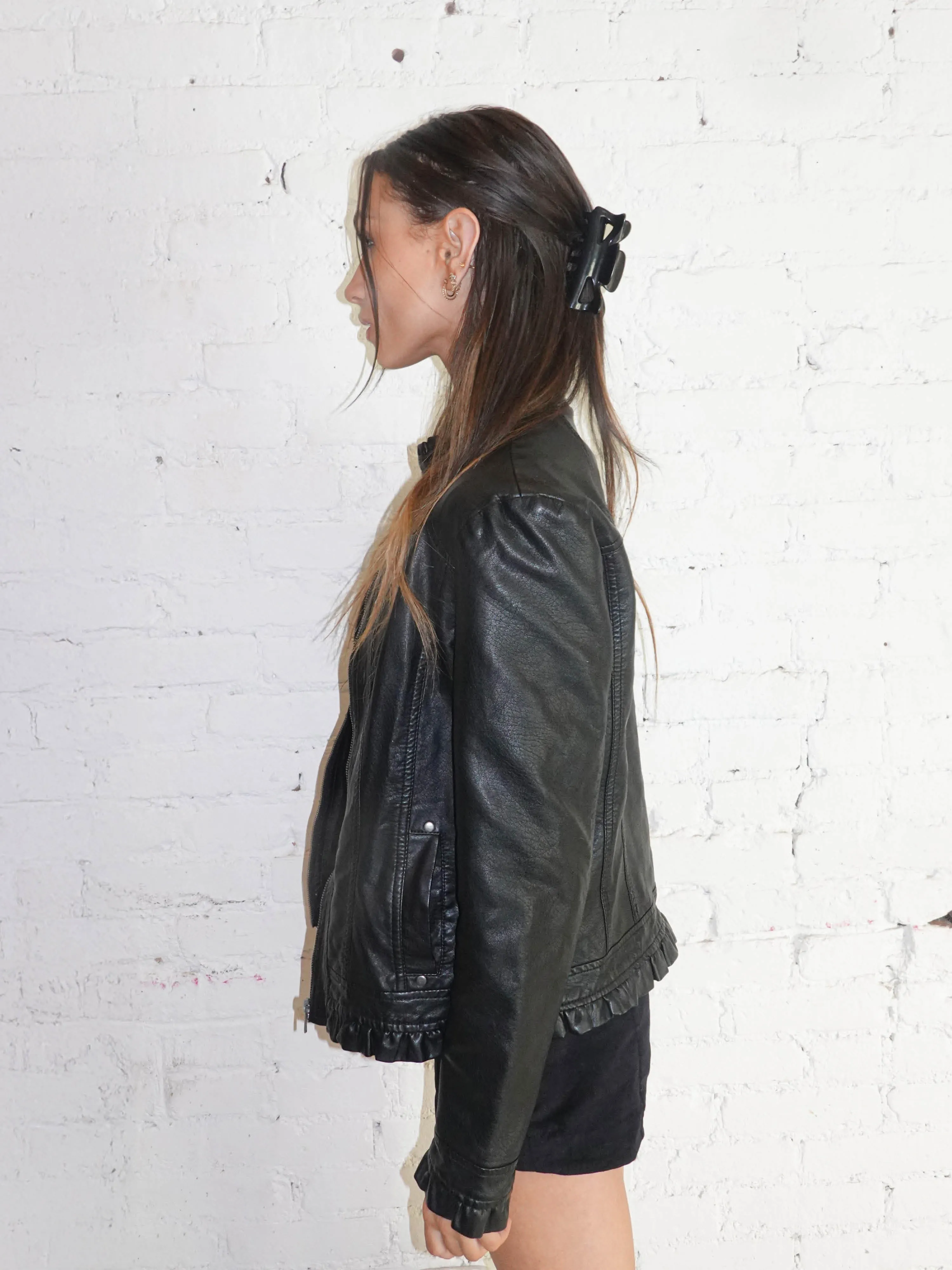 Frilled Moto Jacket sold by Dana Foley NYC product image thumbnail 3