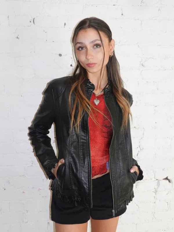 Frilled Moto Jacket sold by Dana Foley NYC
