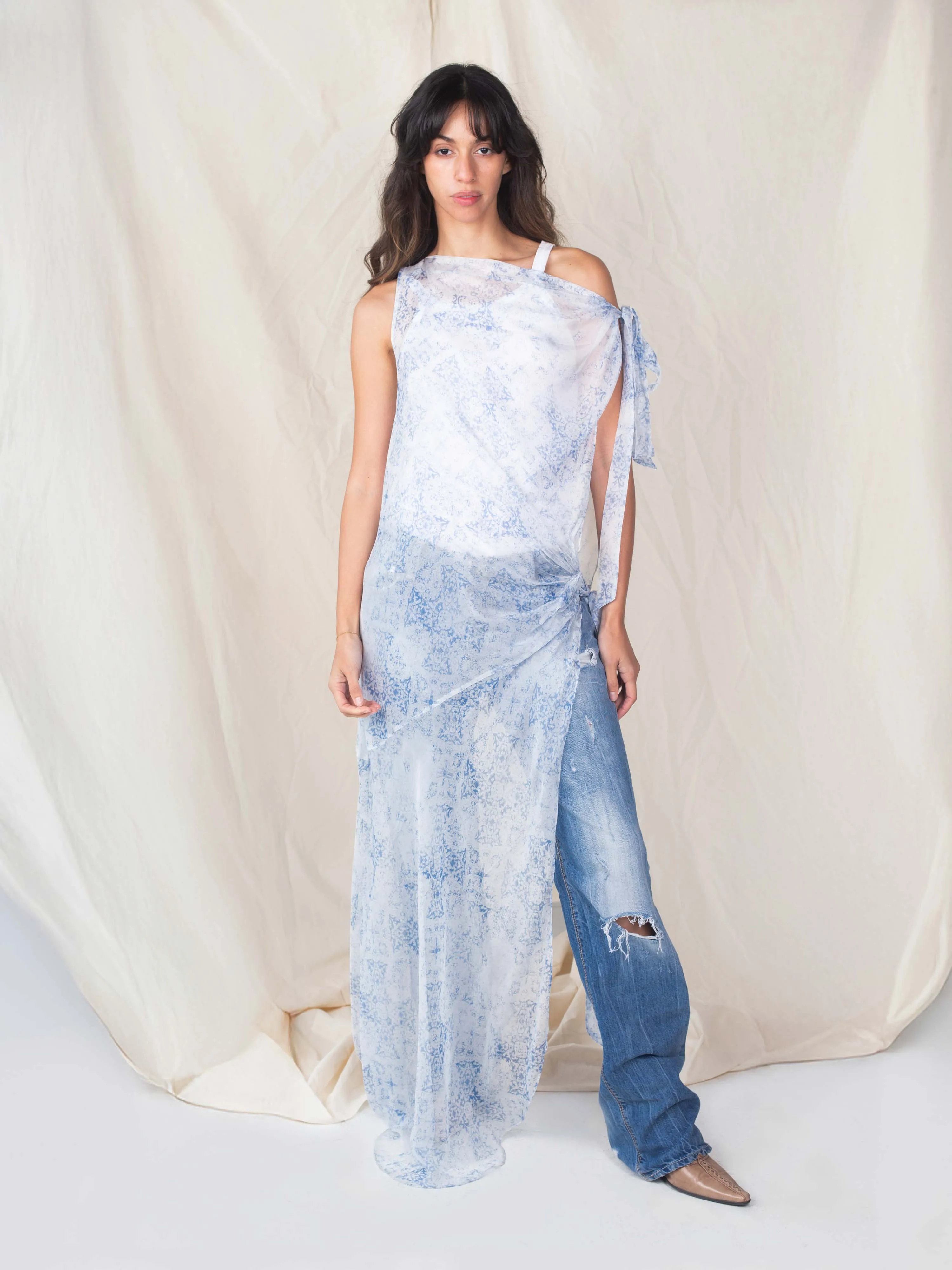 Susan Dress - Blue Cross sold by Dana Foley NYC product image thumbnail 3