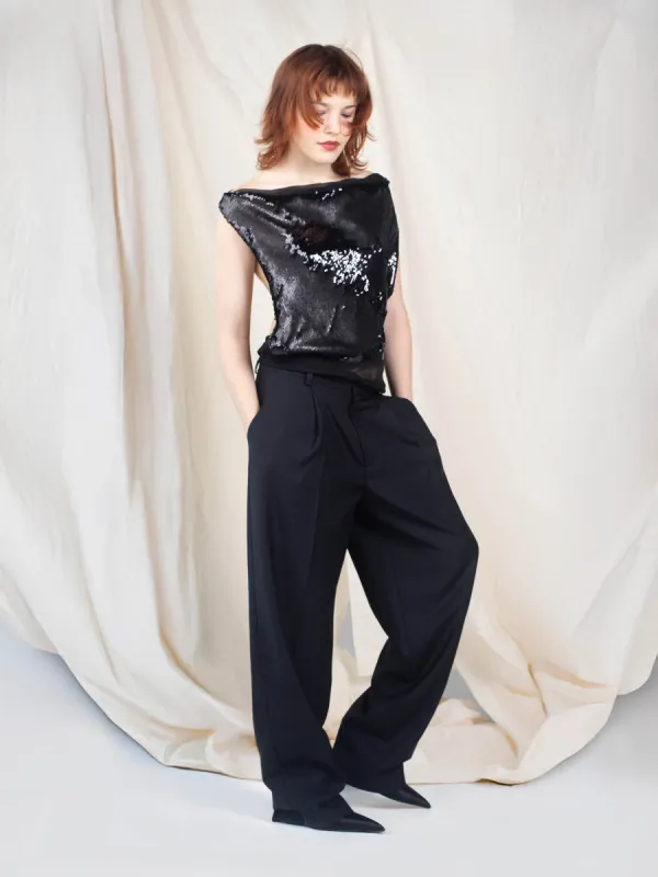 Margot Top - Black Sequin sold by Dana Foley NYC